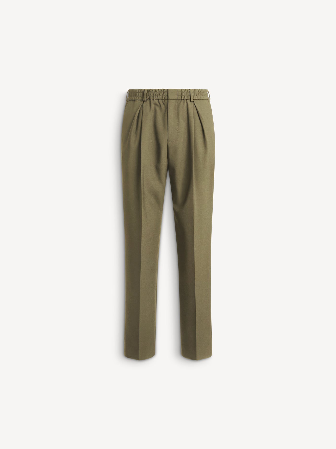 Wool trousers with elasticated waist