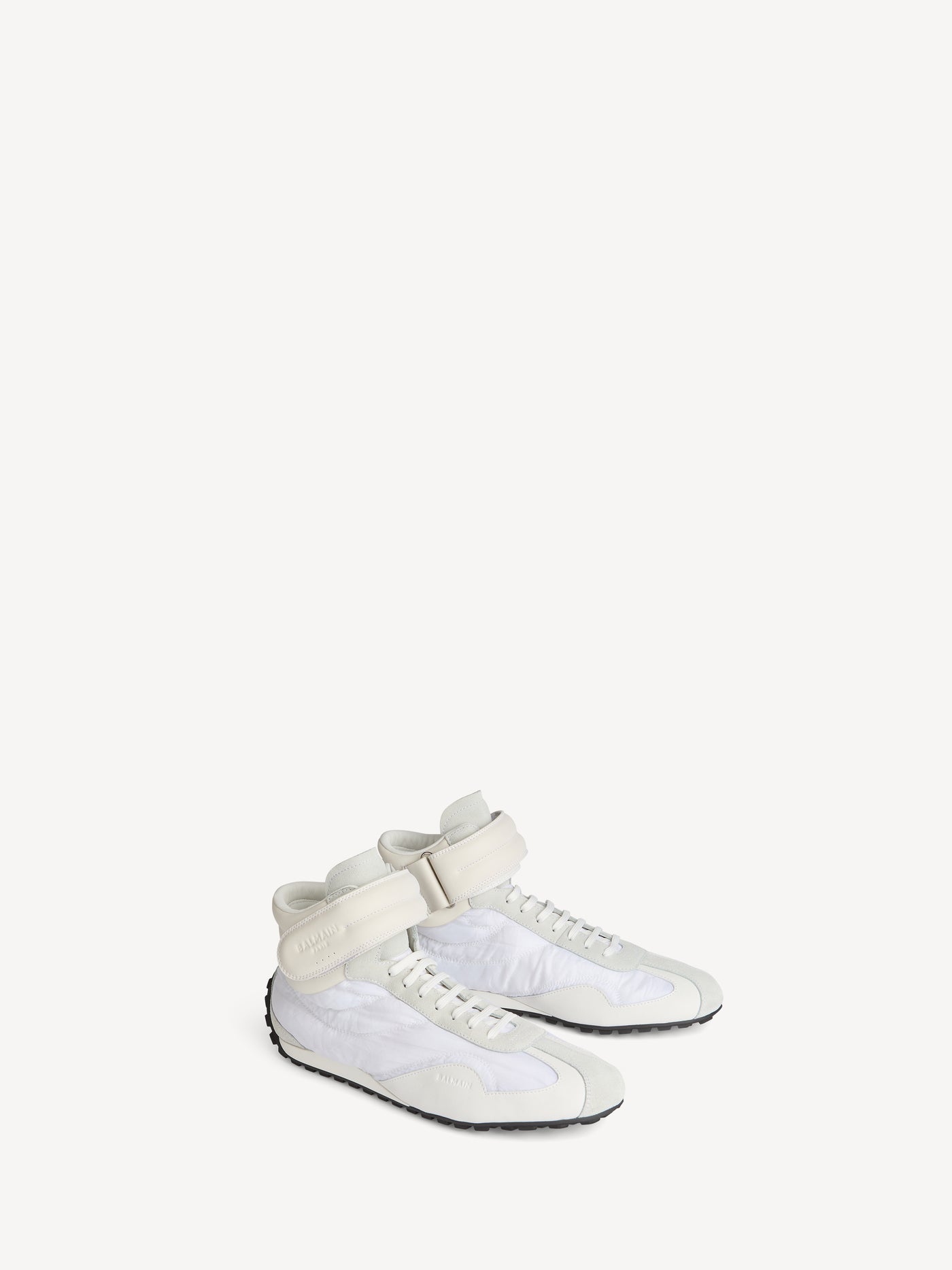 Racing Mid-Top trainers in nylon and leather