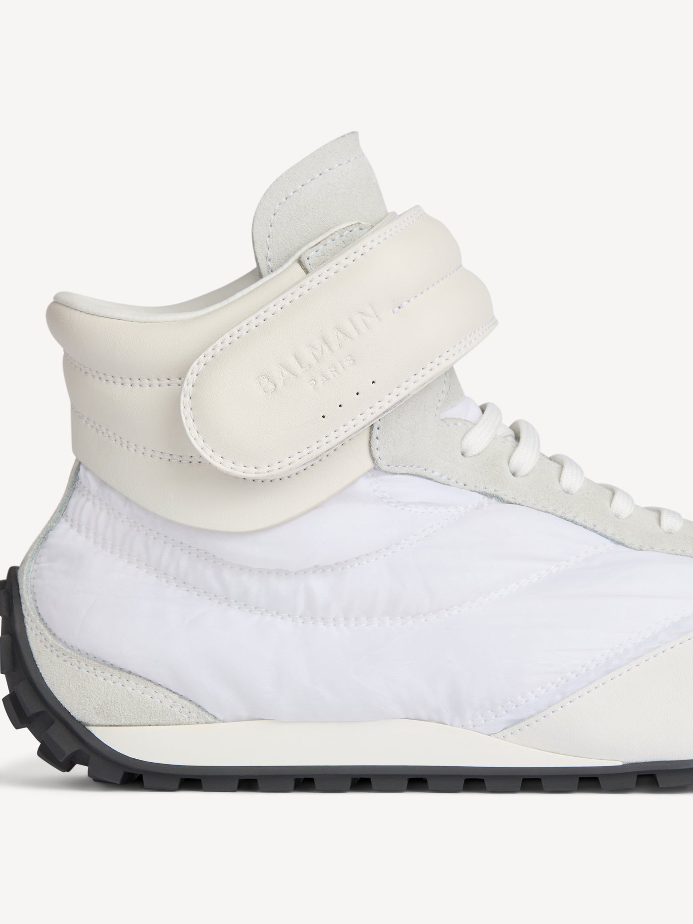 Racing Mid-Top trainers in nylon and leather