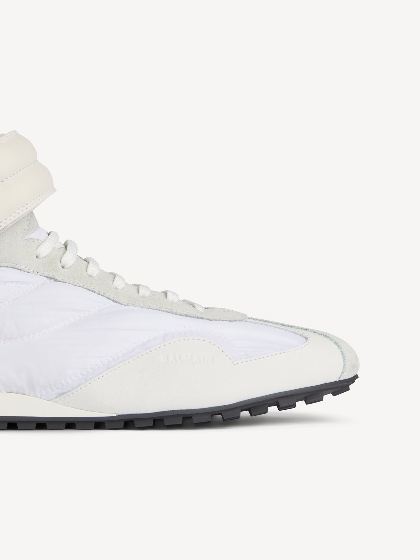 Racing Mid-Top trainers in nylon and leather
