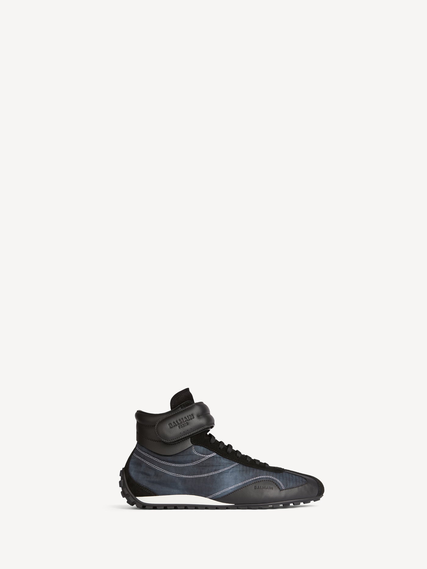 Racing Mid-Top Sneakers aus Nylon und Leder