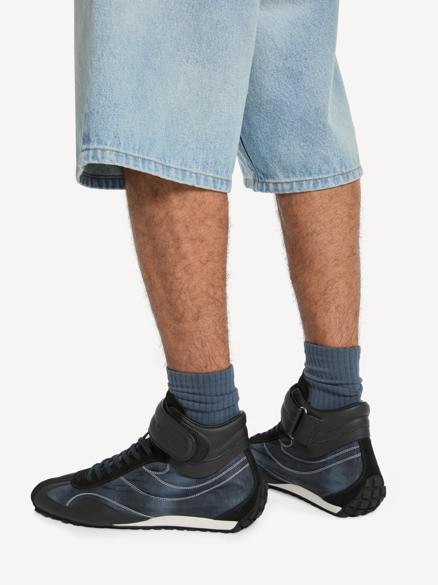 Baskets Racing Mid-Top en nylon et cuir