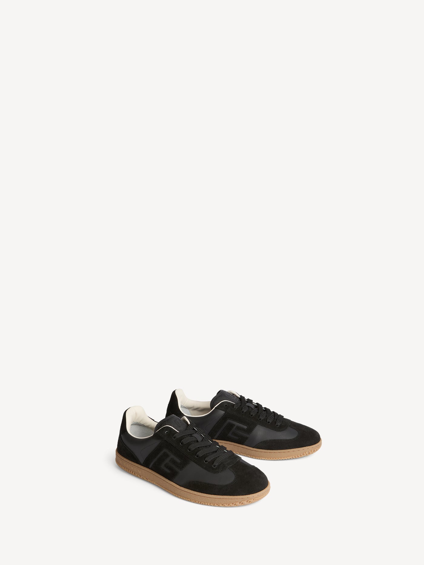 Baskets Balmain Swan en cuir suédé et lisse