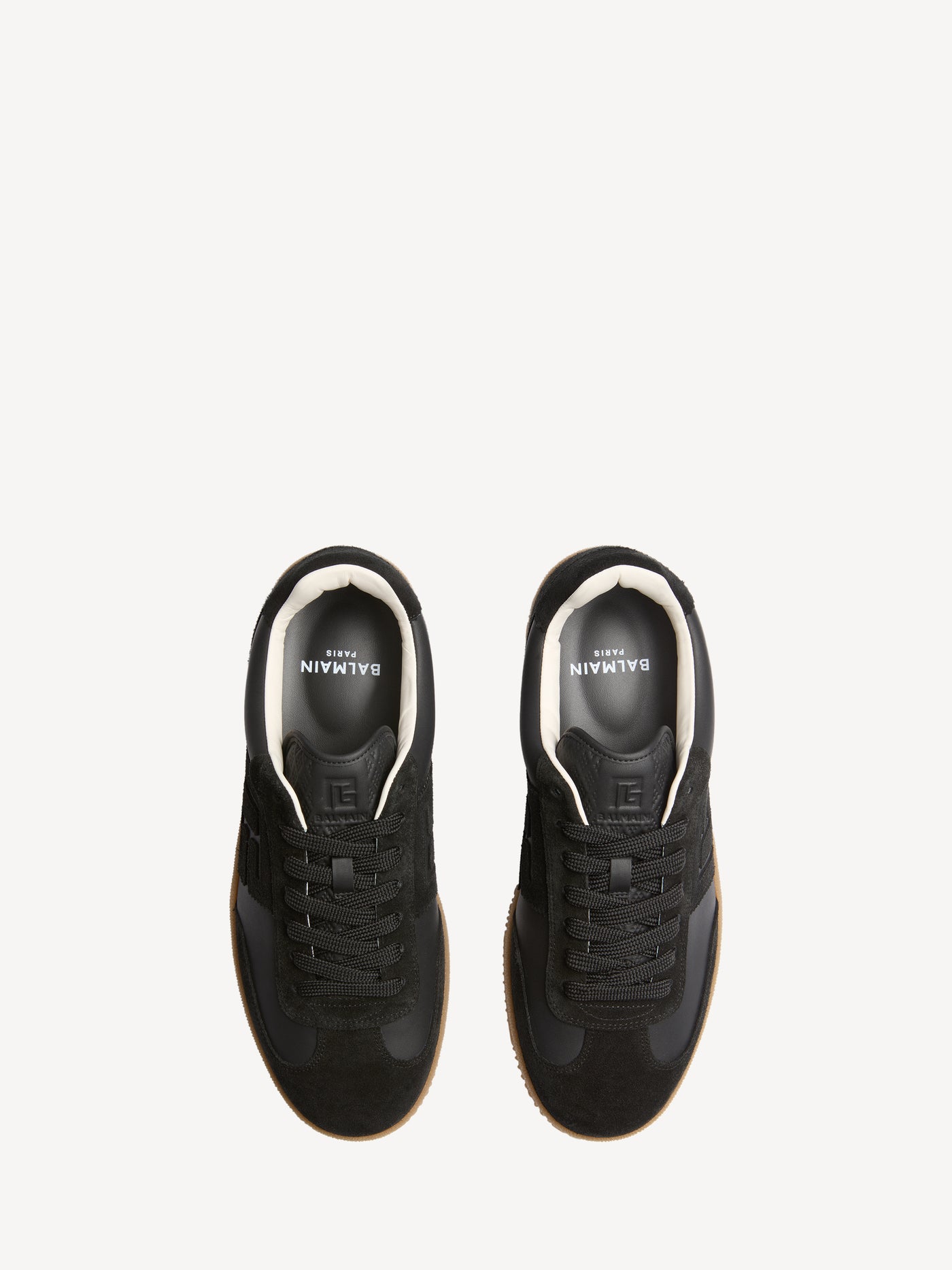 Baskets Balmain Swan en cuir suédé et lisse