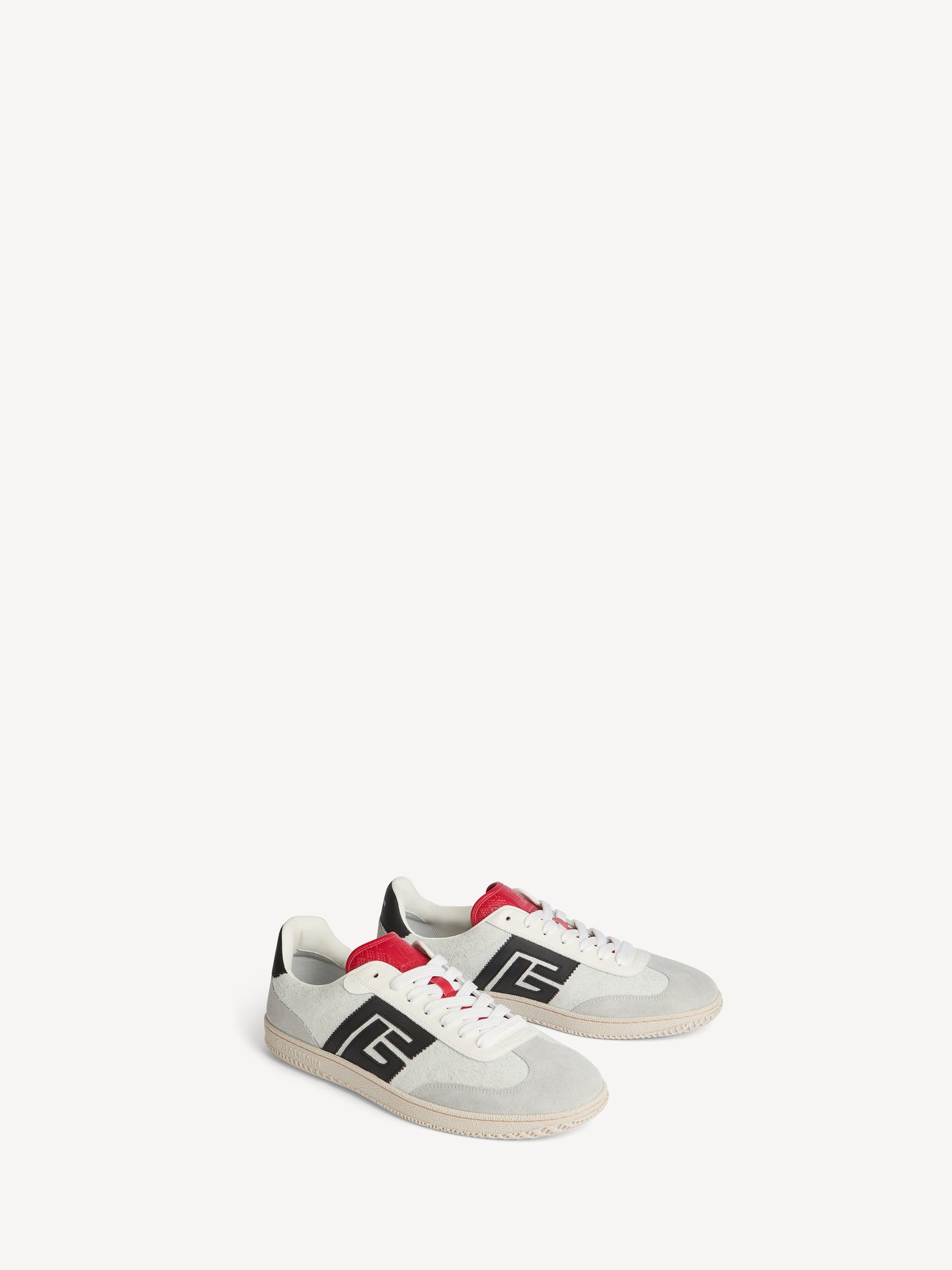 Balmain Swan 绒面革和光滑皮革运动鞋