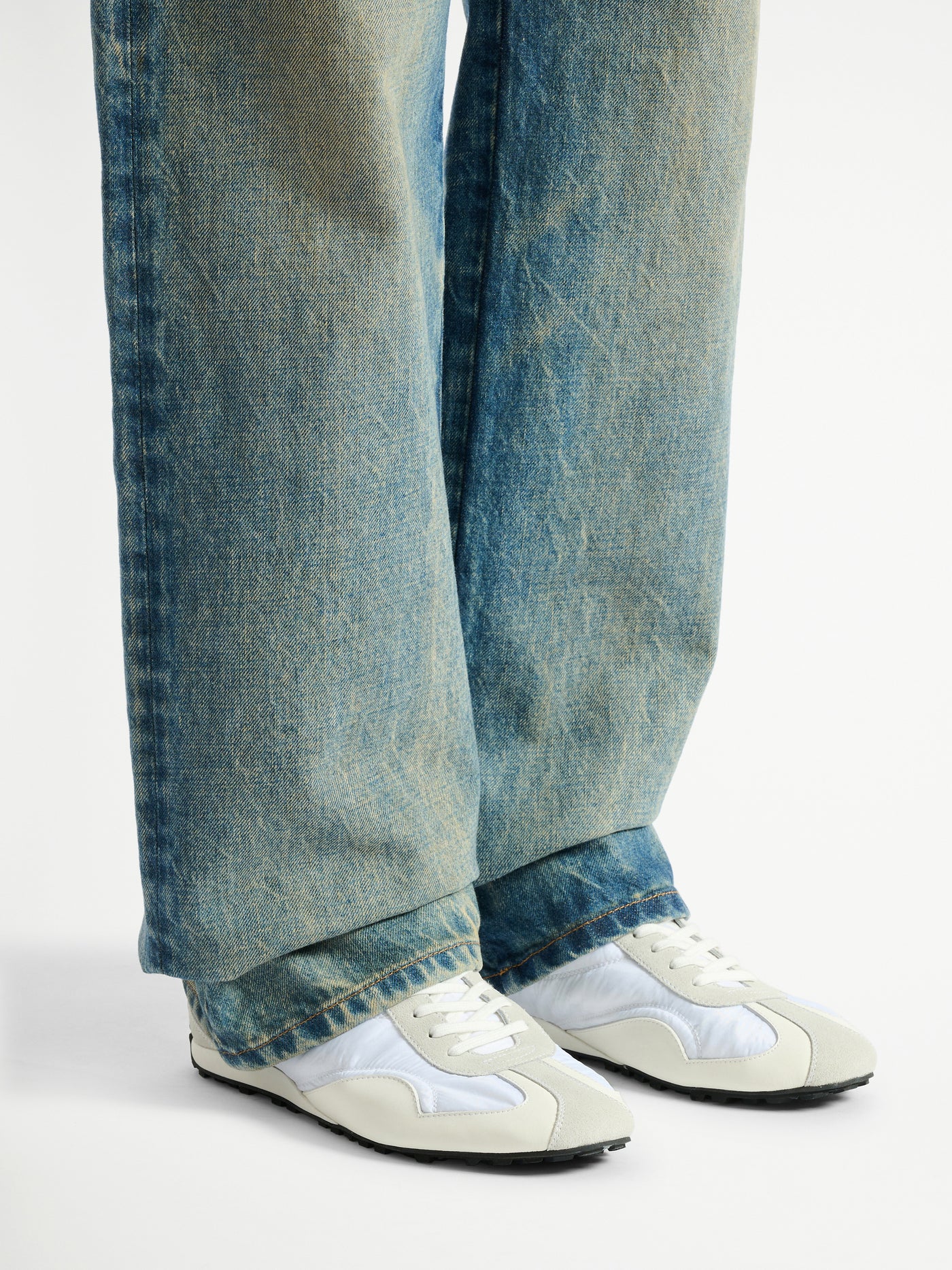 Racing Low Sneakers aus Nylon und Leder