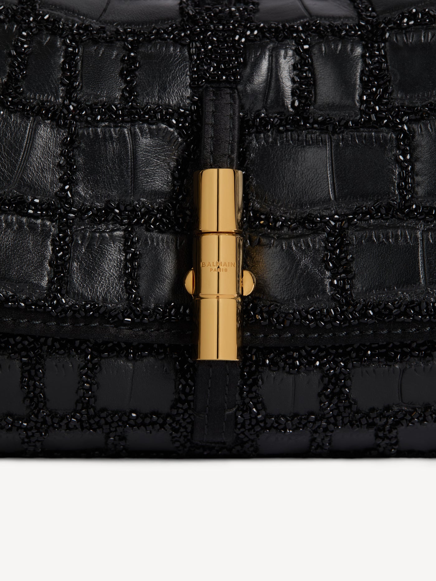 Sac BALMAIN METROPOLIS en cuir effet croco brodé