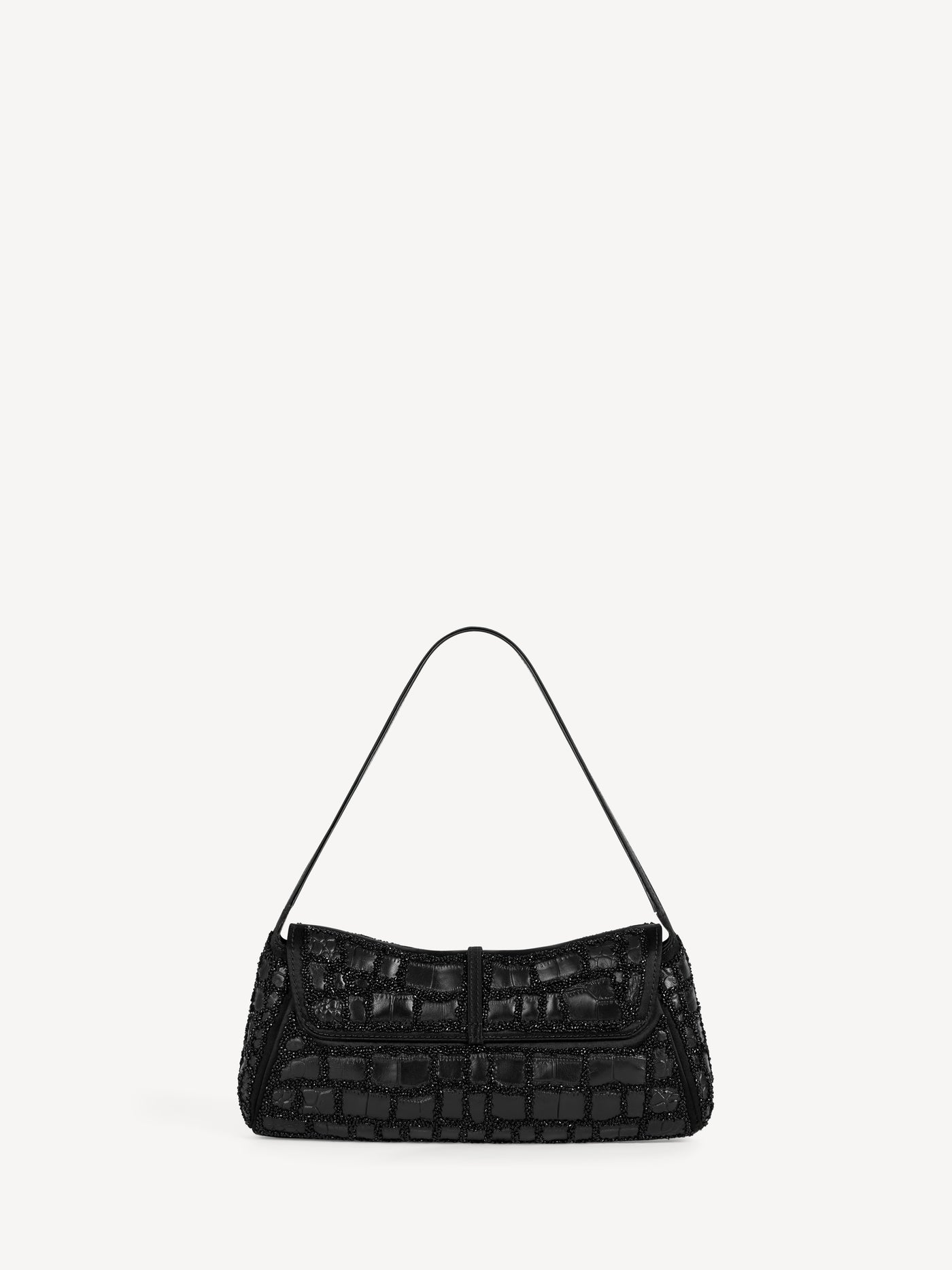 Sac BALMAIN METROPOLIS en cuir effet croco brodé
