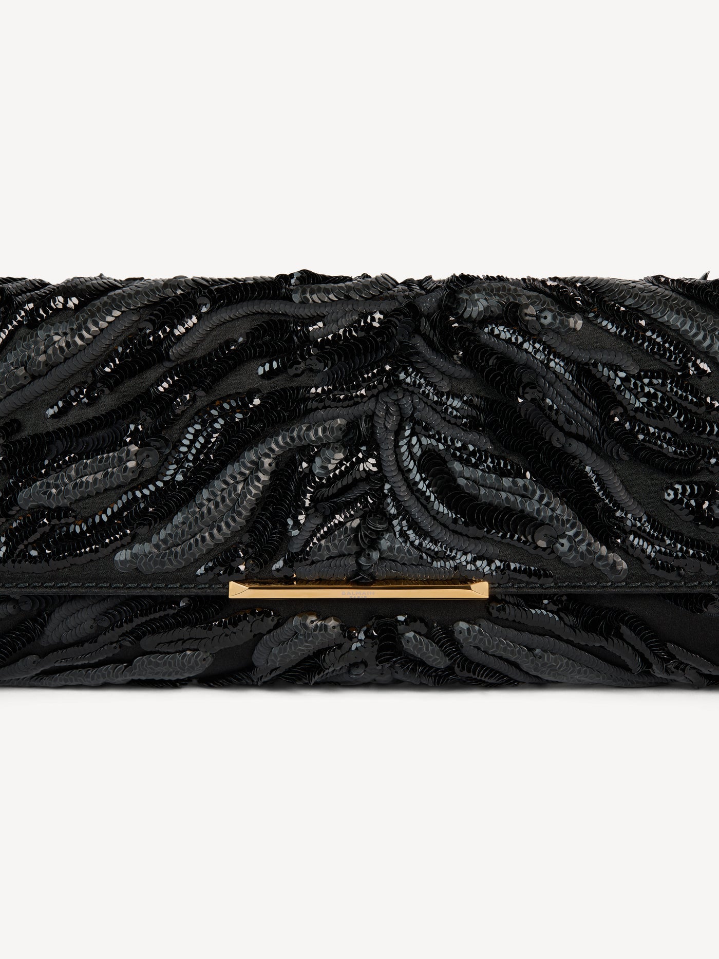 LONG CLUTCH bag in embroidered satin
