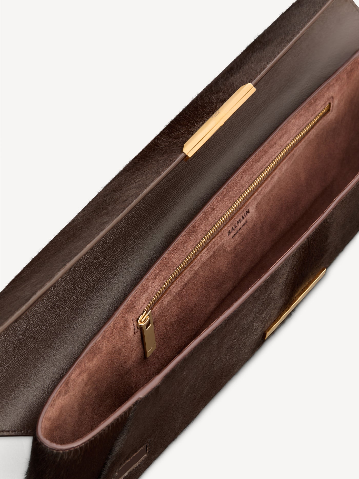 LONG CLUTCH bag in pony-effect leather