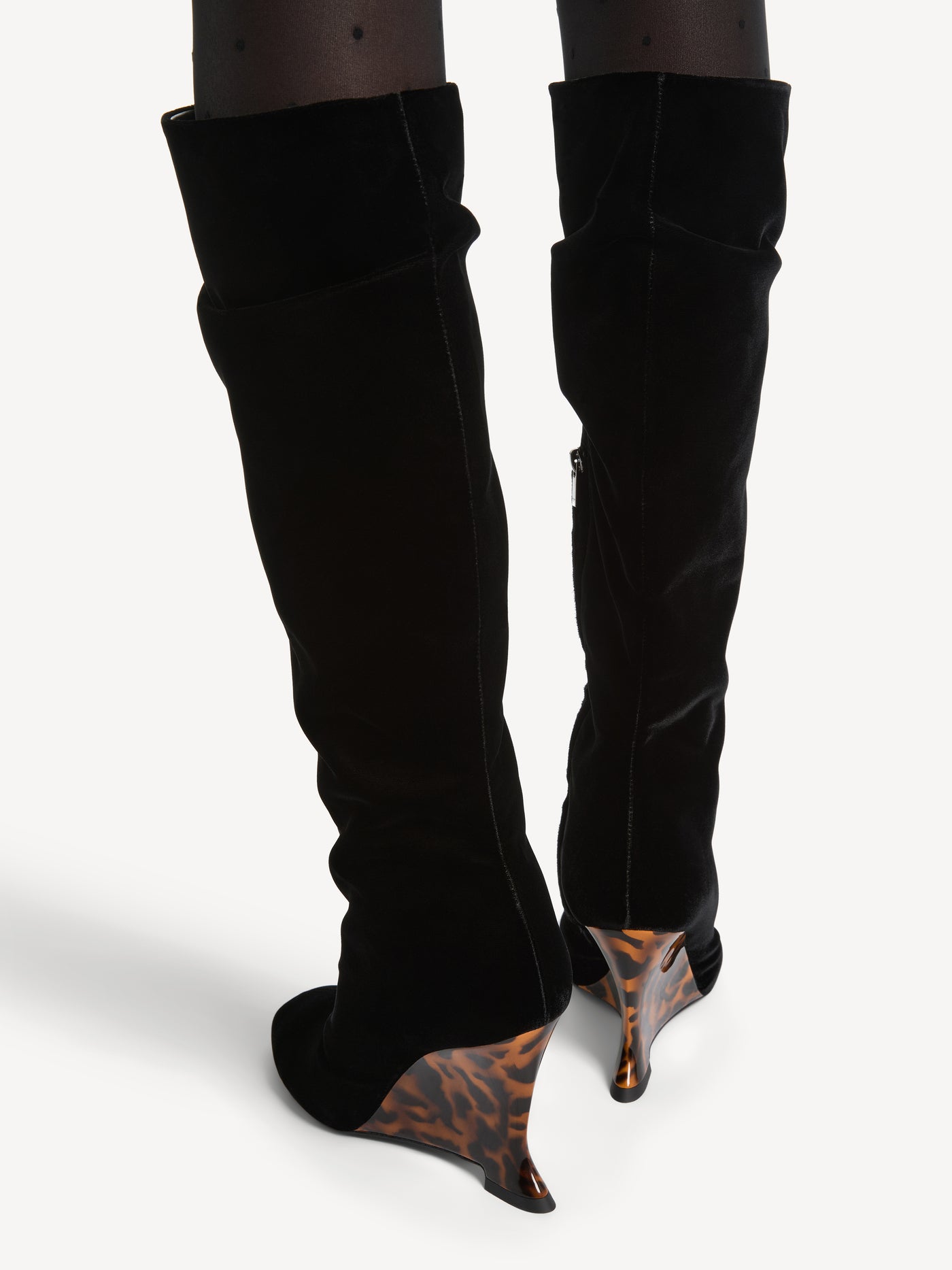 Botas Wedge de terciopelo