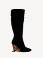 Botas Wedge de terciopelo