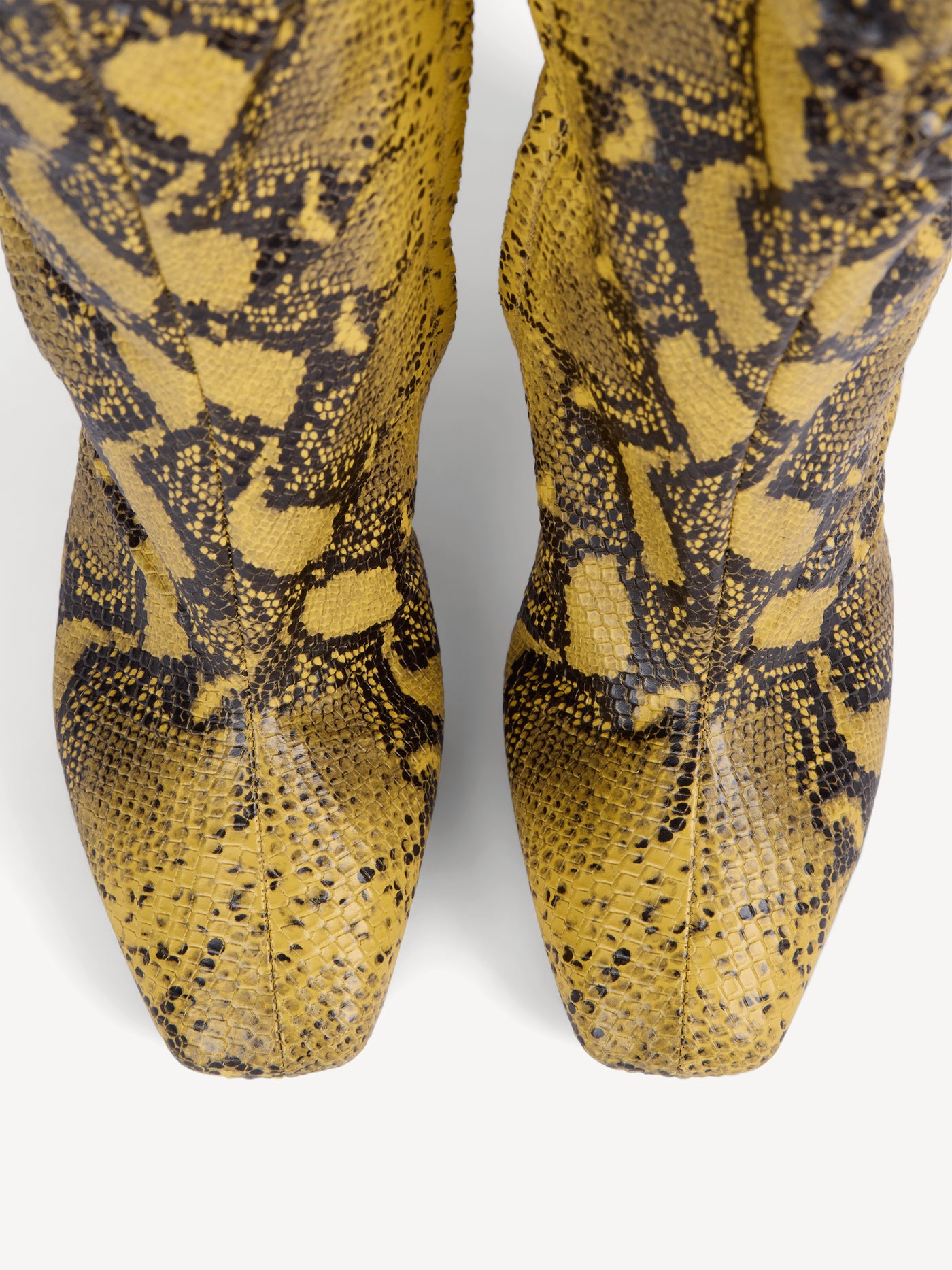 Stiefel Wedge aus Leder in Pythonoptik