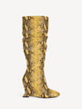 Stiefel Wedge aus Leder in Pythonoptik