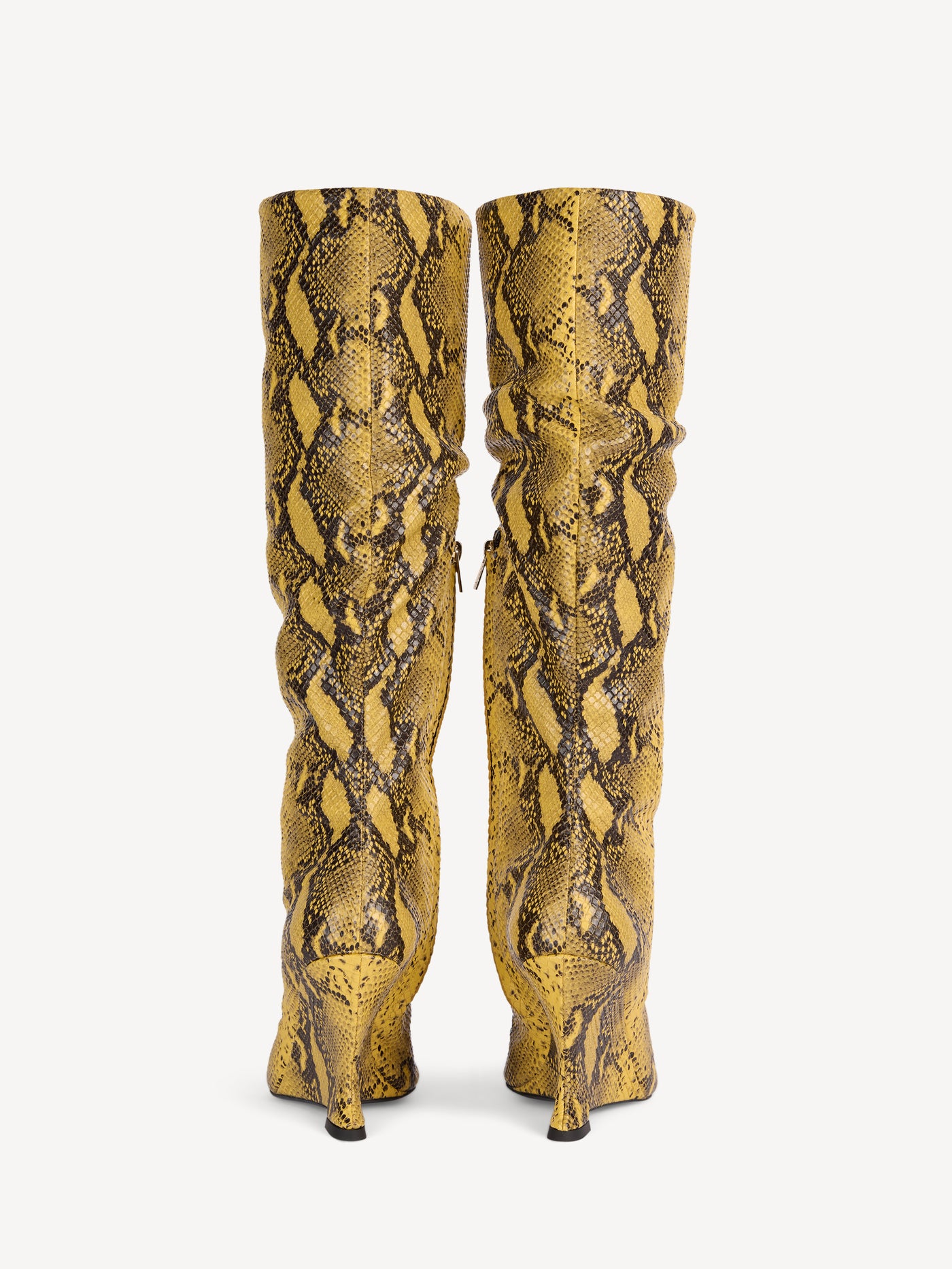 Stiefel Wedge aus Leder in Pythonoptik