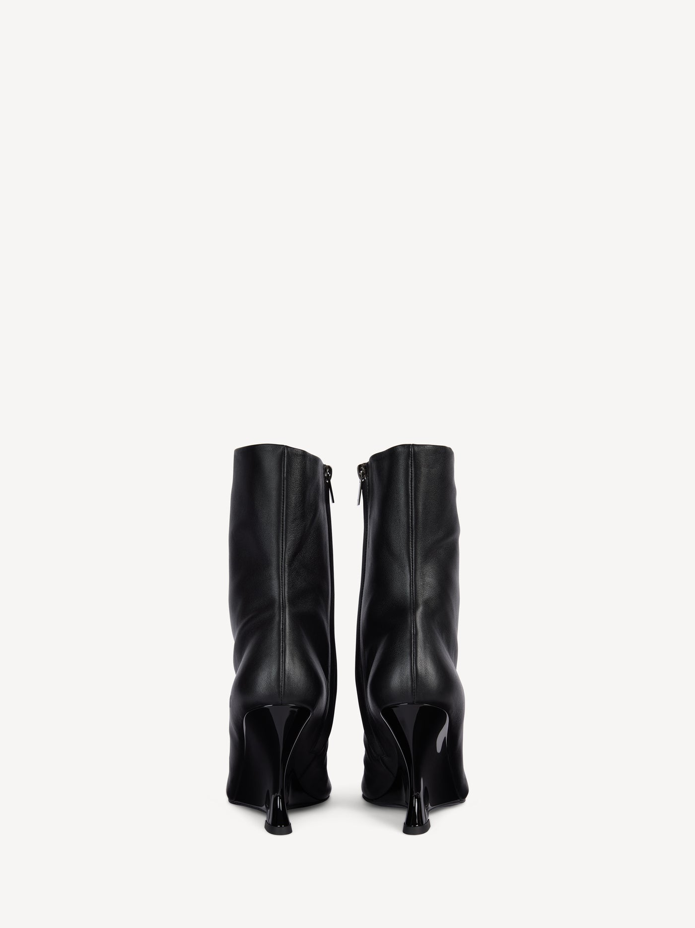 Wedge smooth leather ankle boots