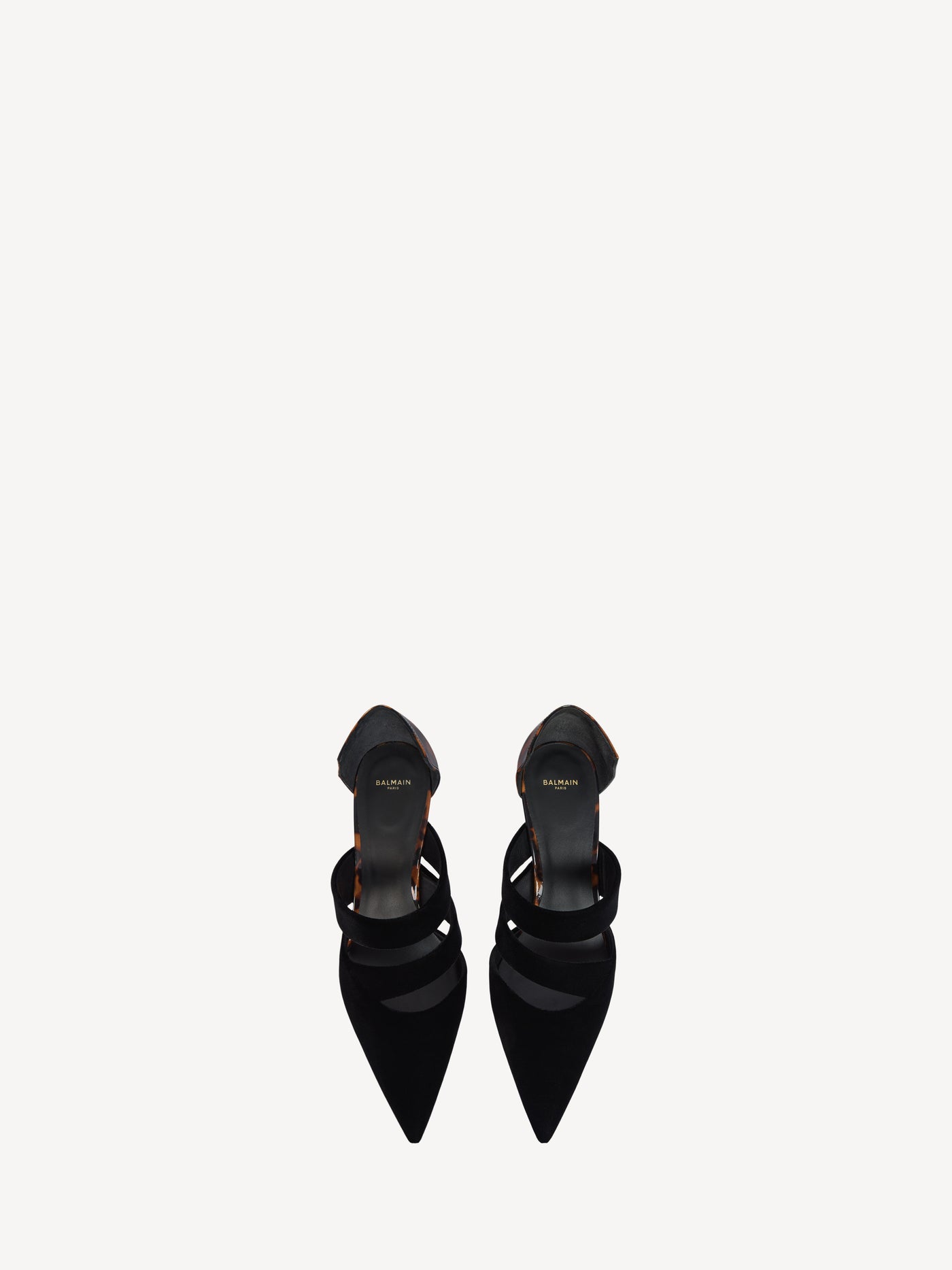 Escarpins en velours et cuir verni imprimé