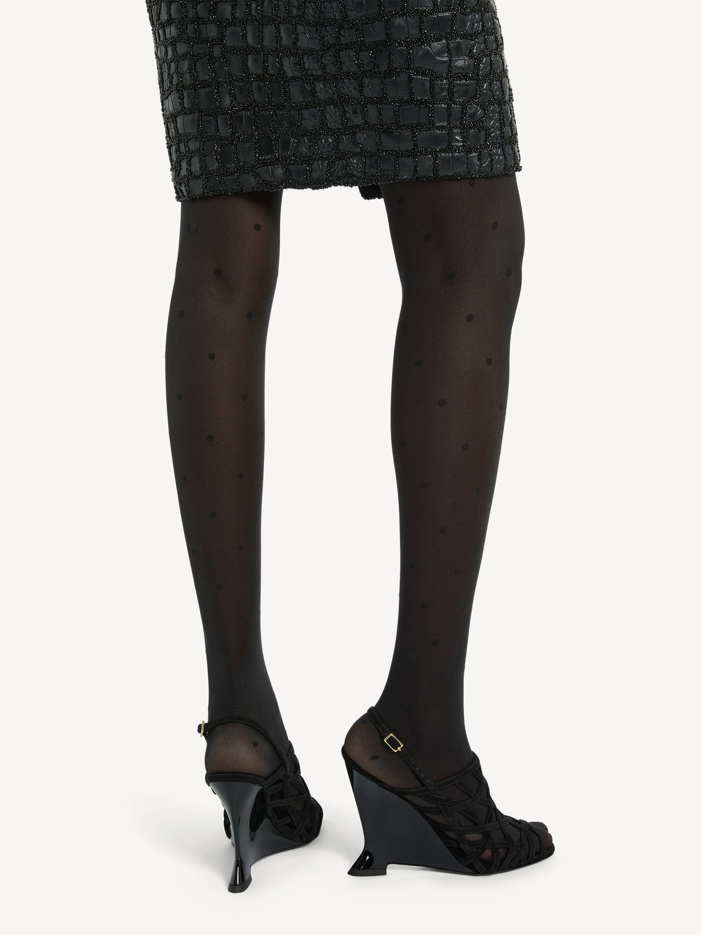 Sandali con zeppa Cage in pelle scamosciata