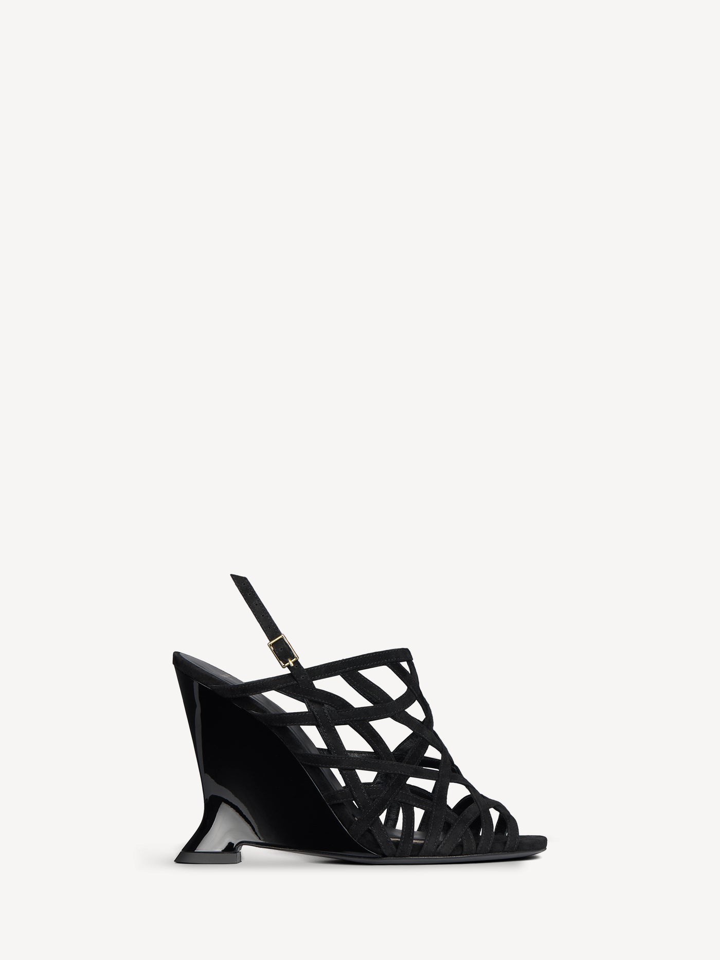 Sandali con zeppa Cage in pelle scamosciata