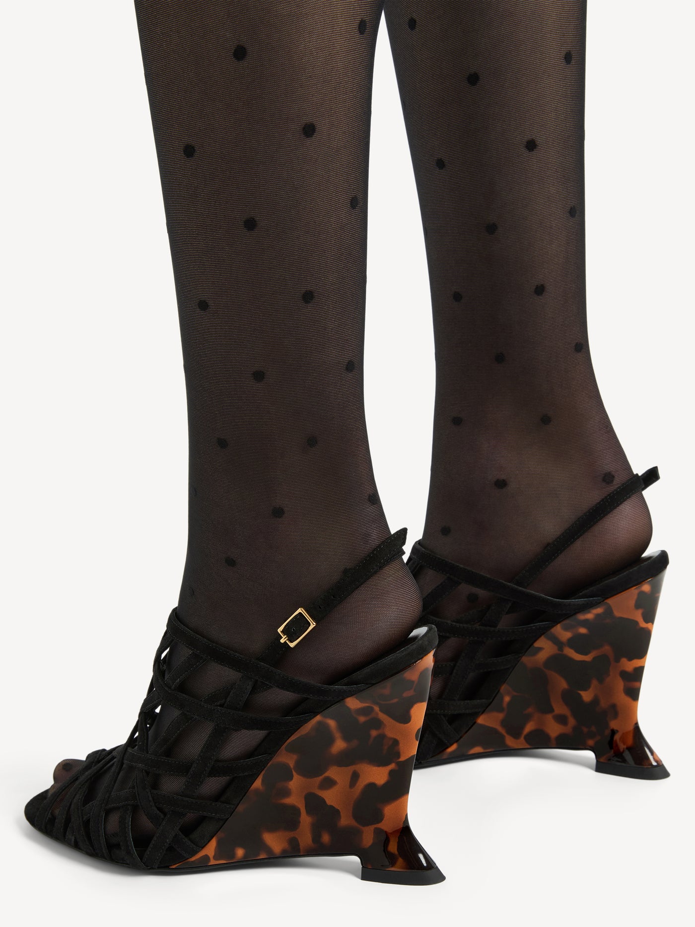 Sandali con zeppa Cage in pelle scamosciata