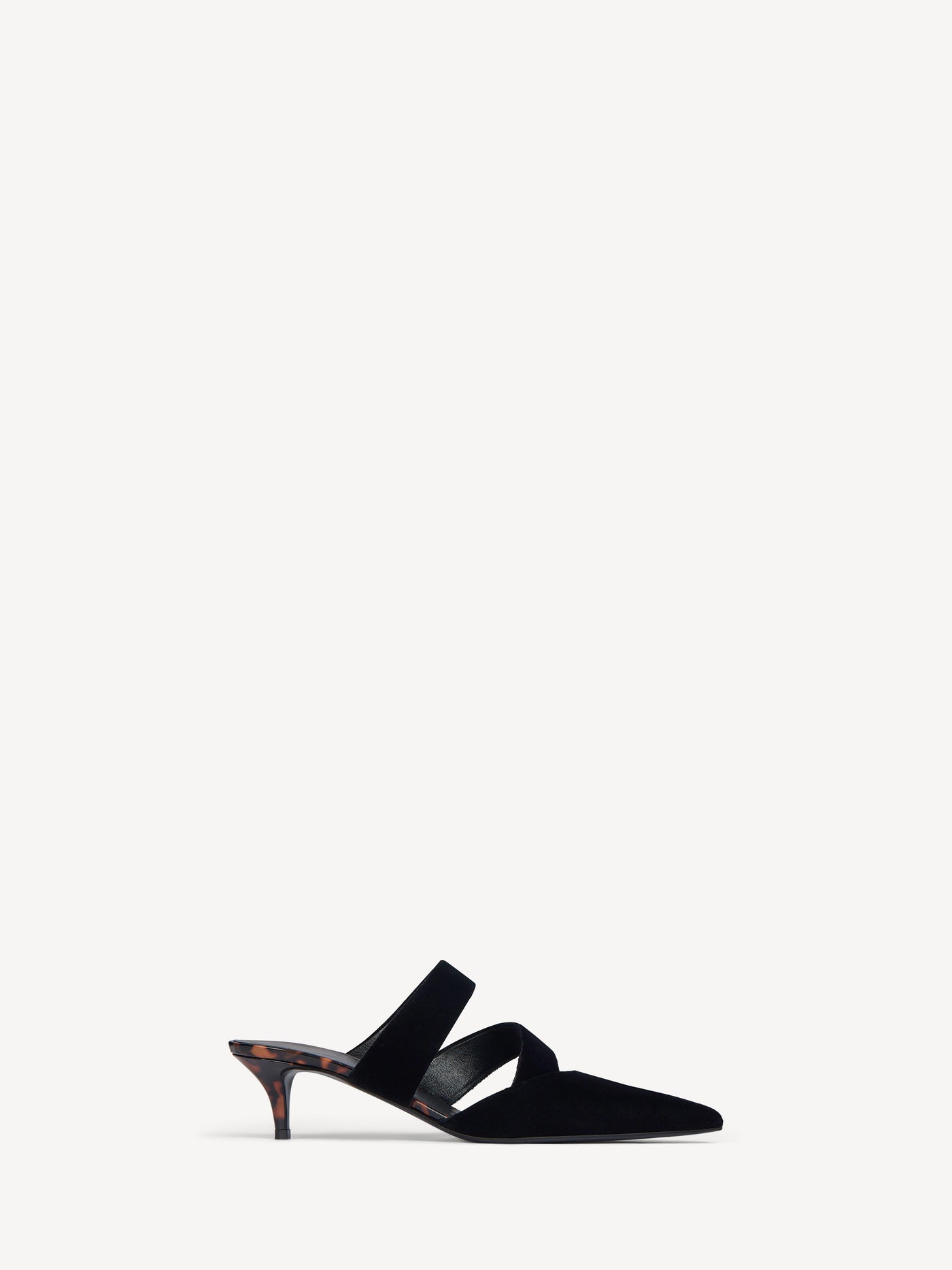 Mules de terciopelo y charol estampado