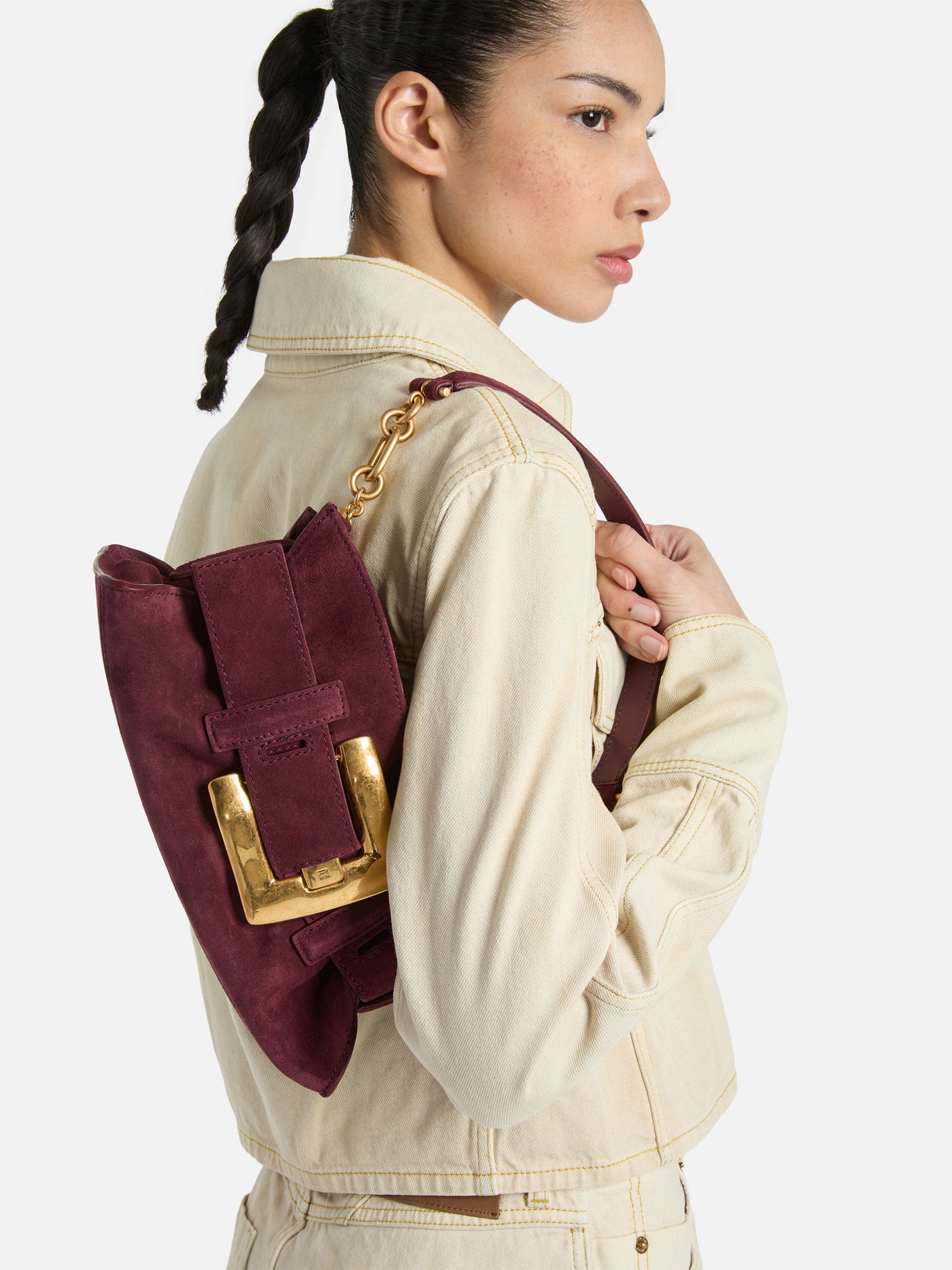 Borsa Anthem mini in pelle scamosciata