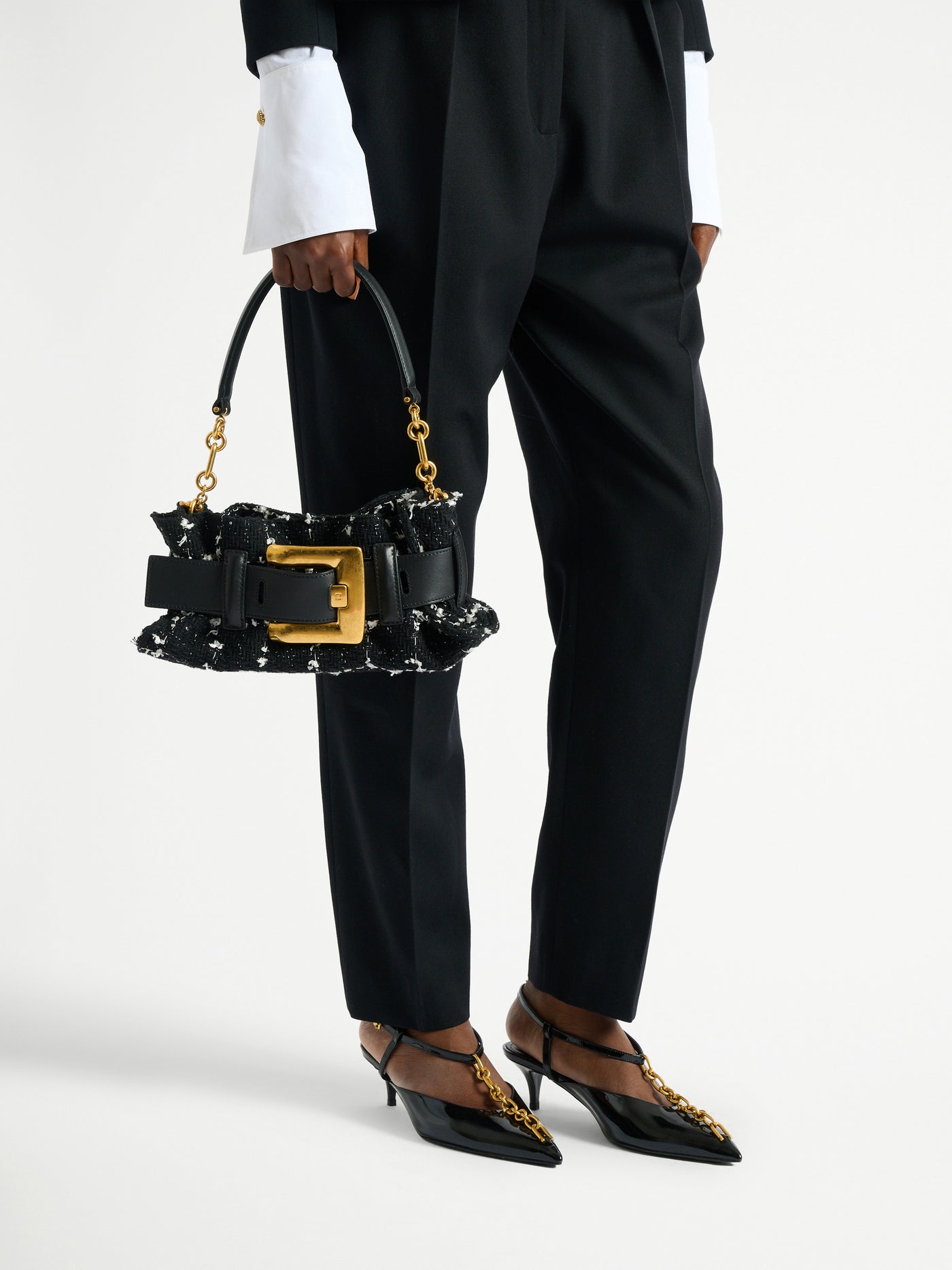 Anthem Mini-Tasche aus Tweed und Glattleder