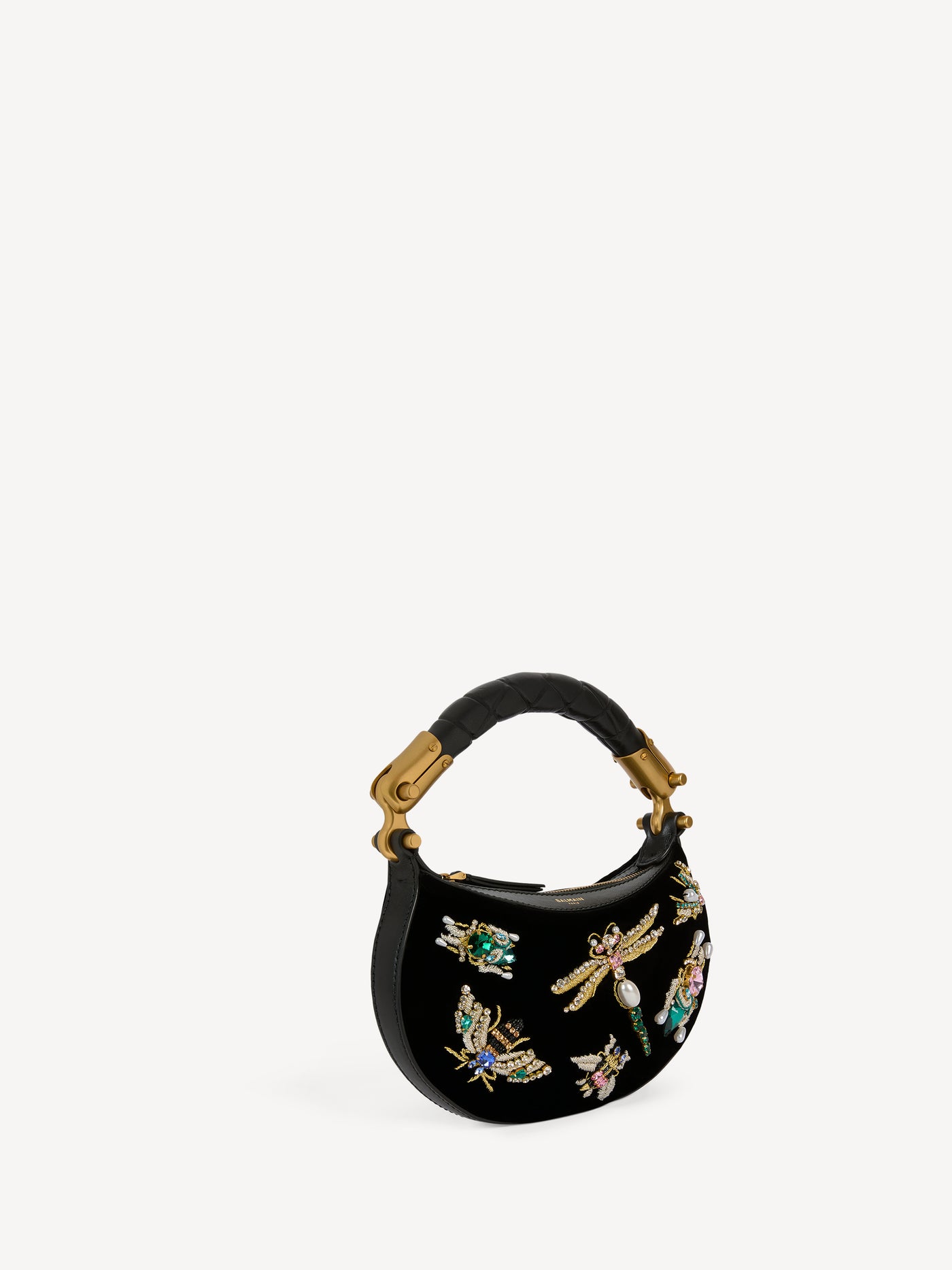 Ebene Insect Mini-Tasche aus besticktem Samt