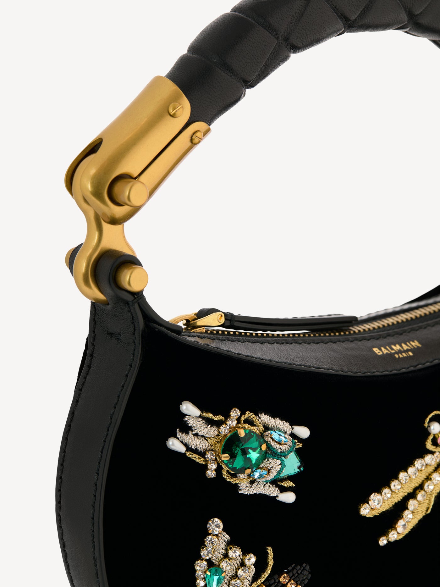 Ebene Insect Mini-Tasche aus besticktem Samt