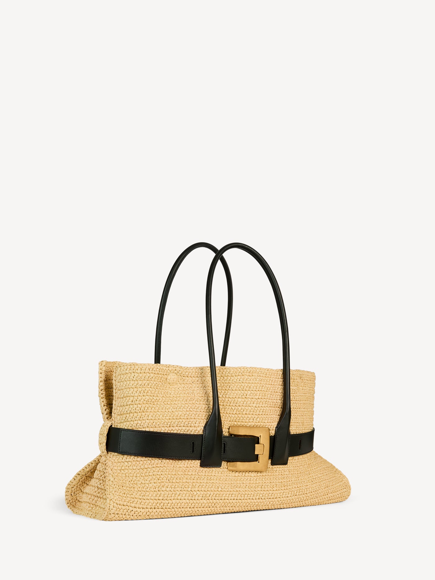 Borsa Anthem grande all’uncinetto e in pelle liscia