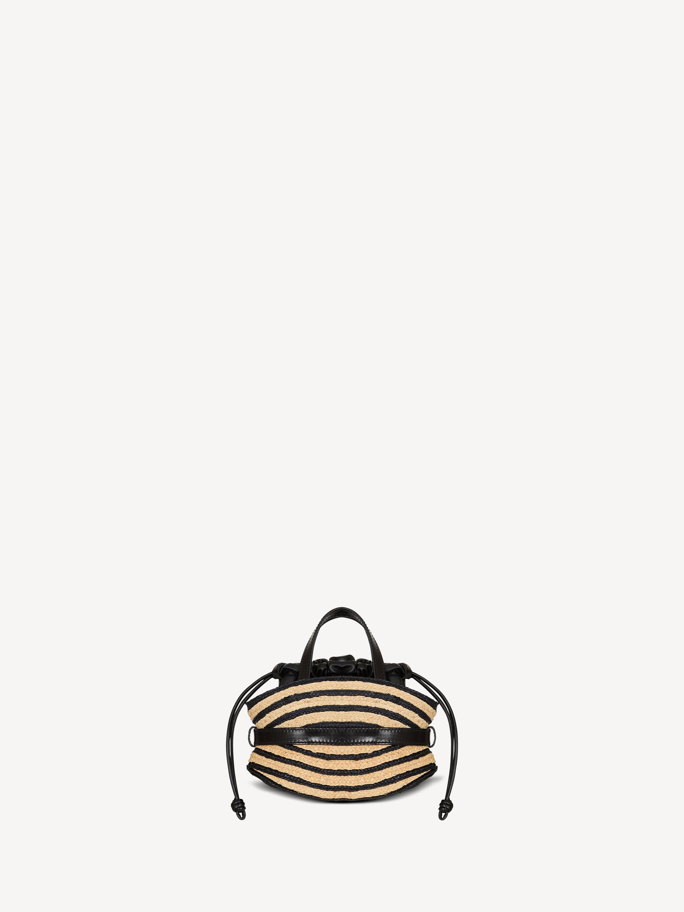 Shuffle Mini-Tasche aus Bast und Glattleder
