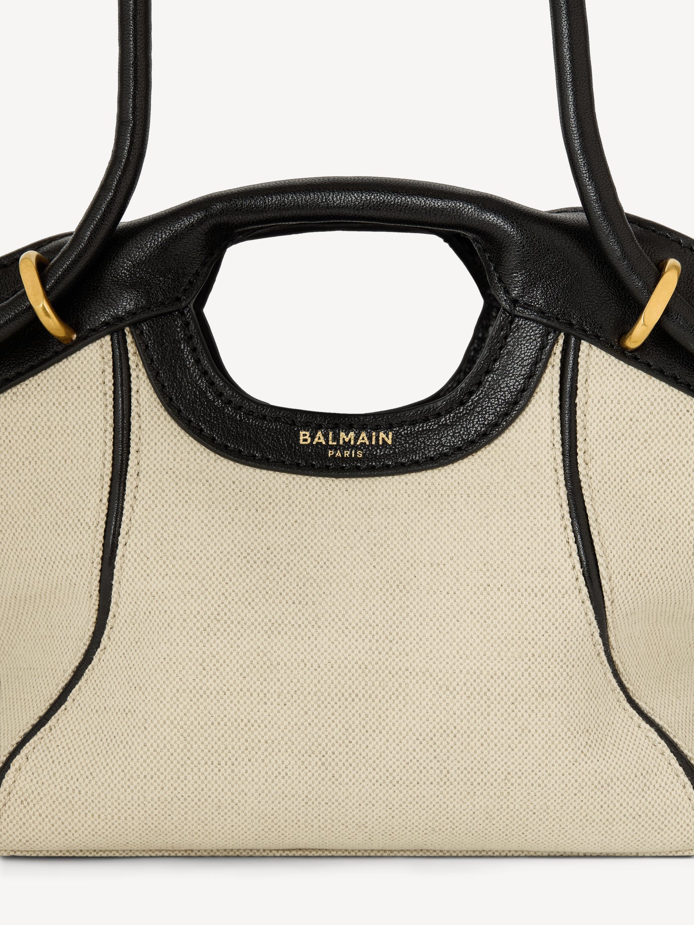 Borsa shopper Tote piccola in tela e pelle liscia