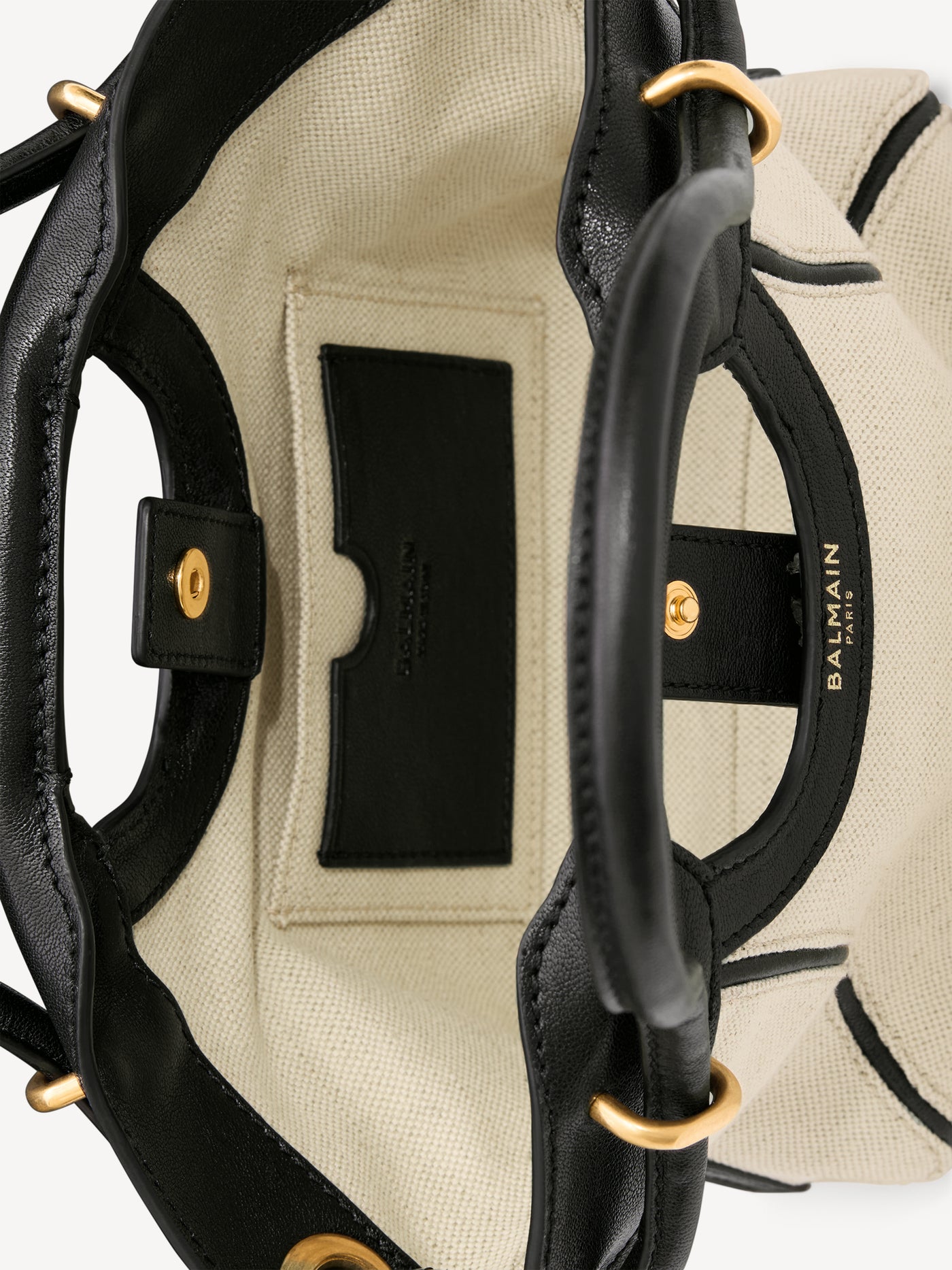 Borsa shopper Tote piccola in tela e pelle liscia