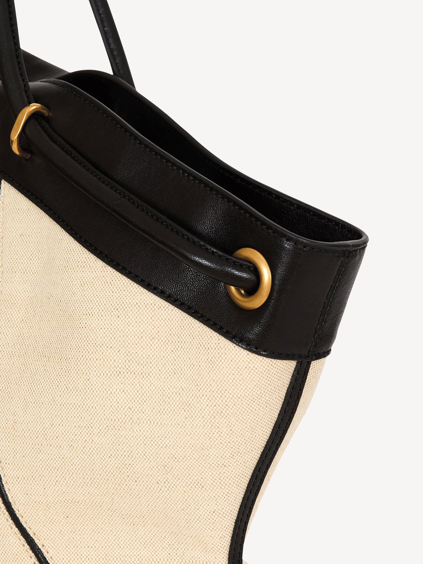 Großer Shopper aus Canvas und Glattleder