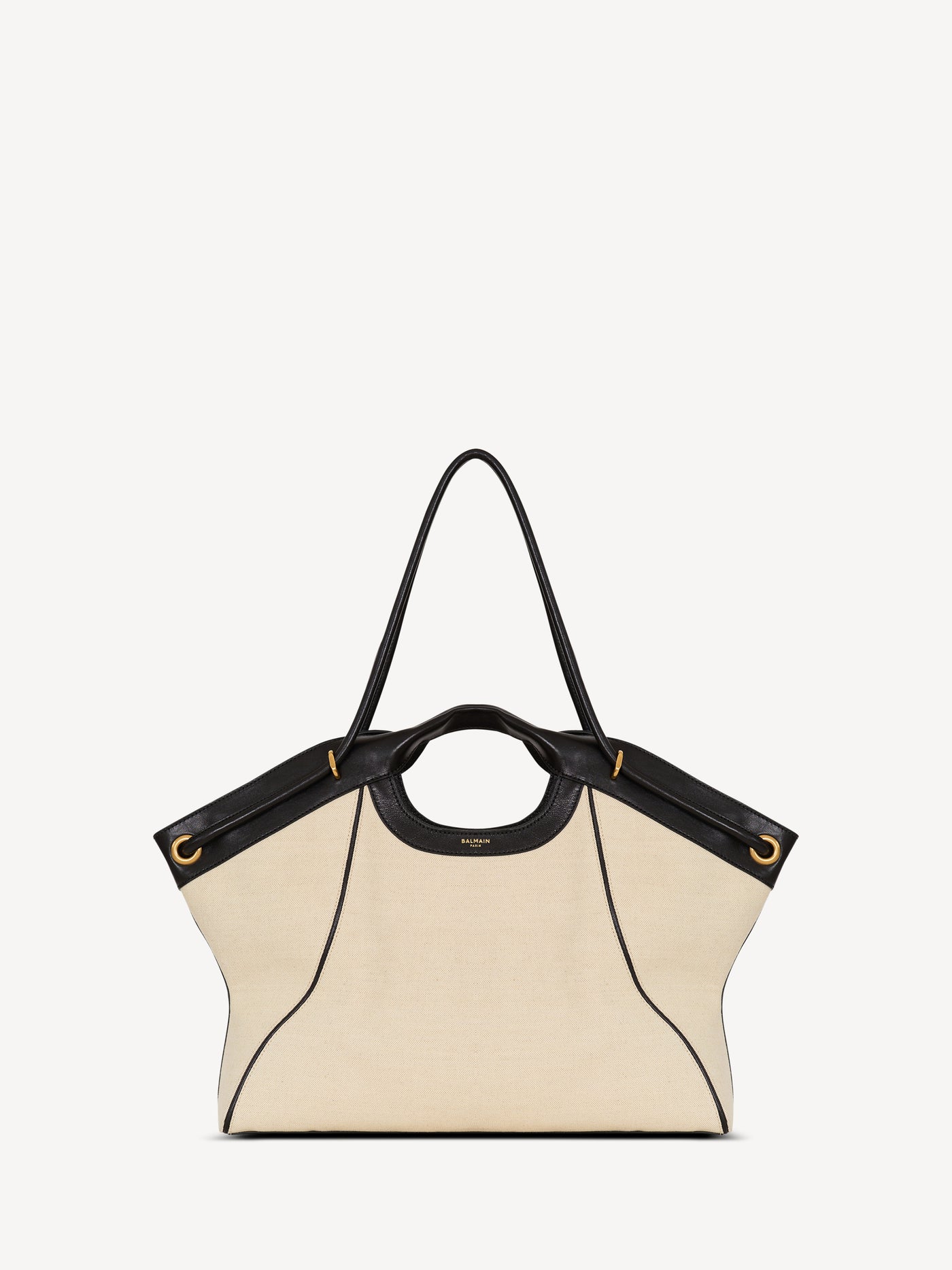 Großer Shopper aus Canvas und Glattleder