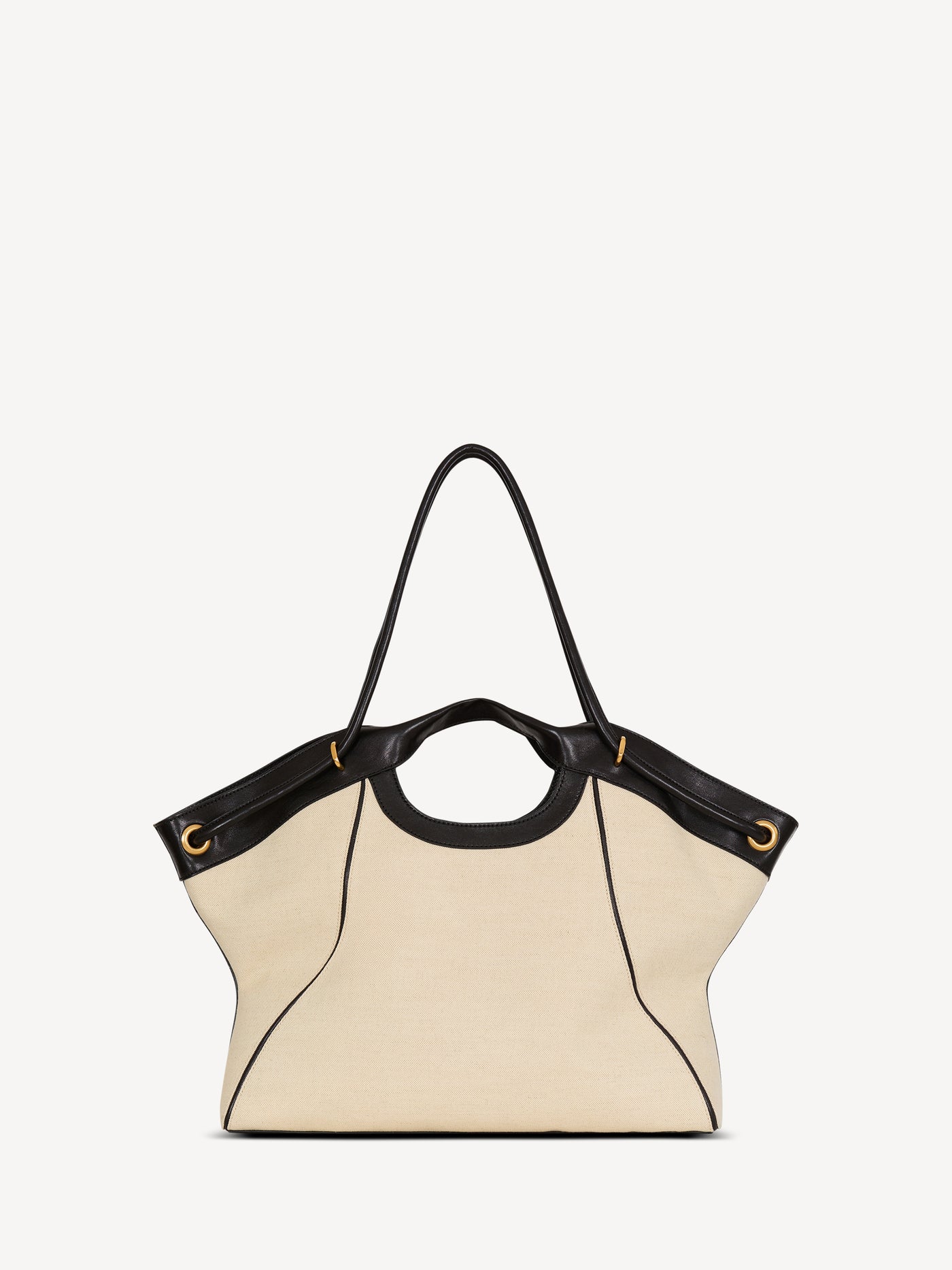 Großer Shopper aus Canvas und Glattleder