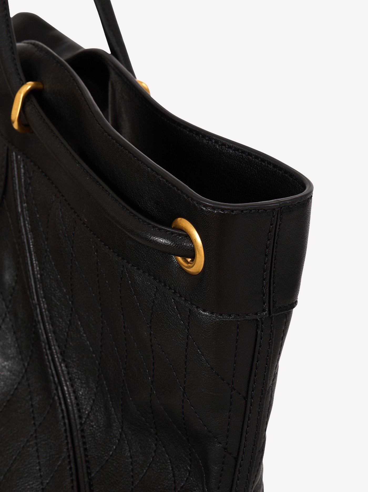 Large Tote in topstitched leather