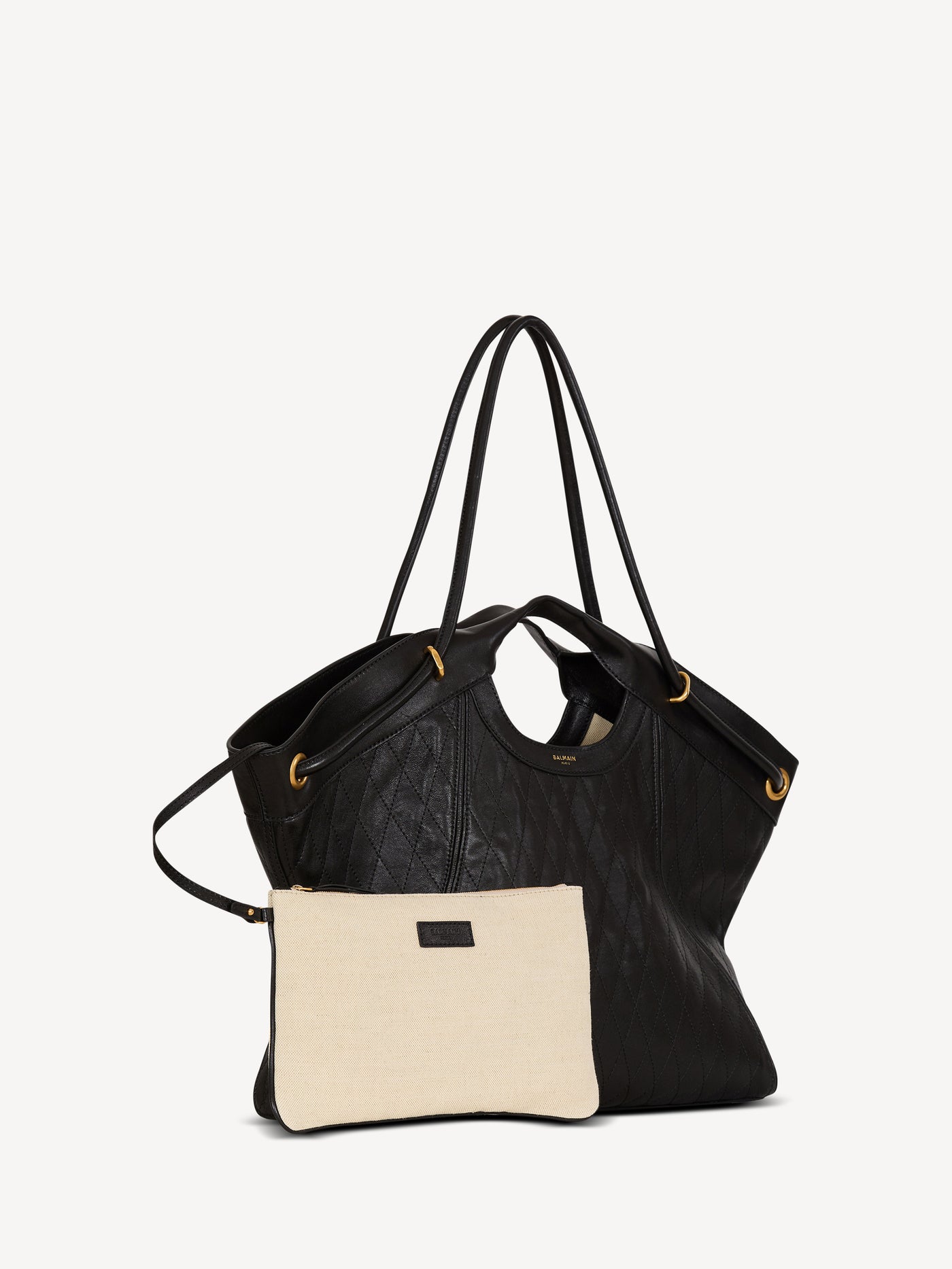Large Tote in topstitched leather