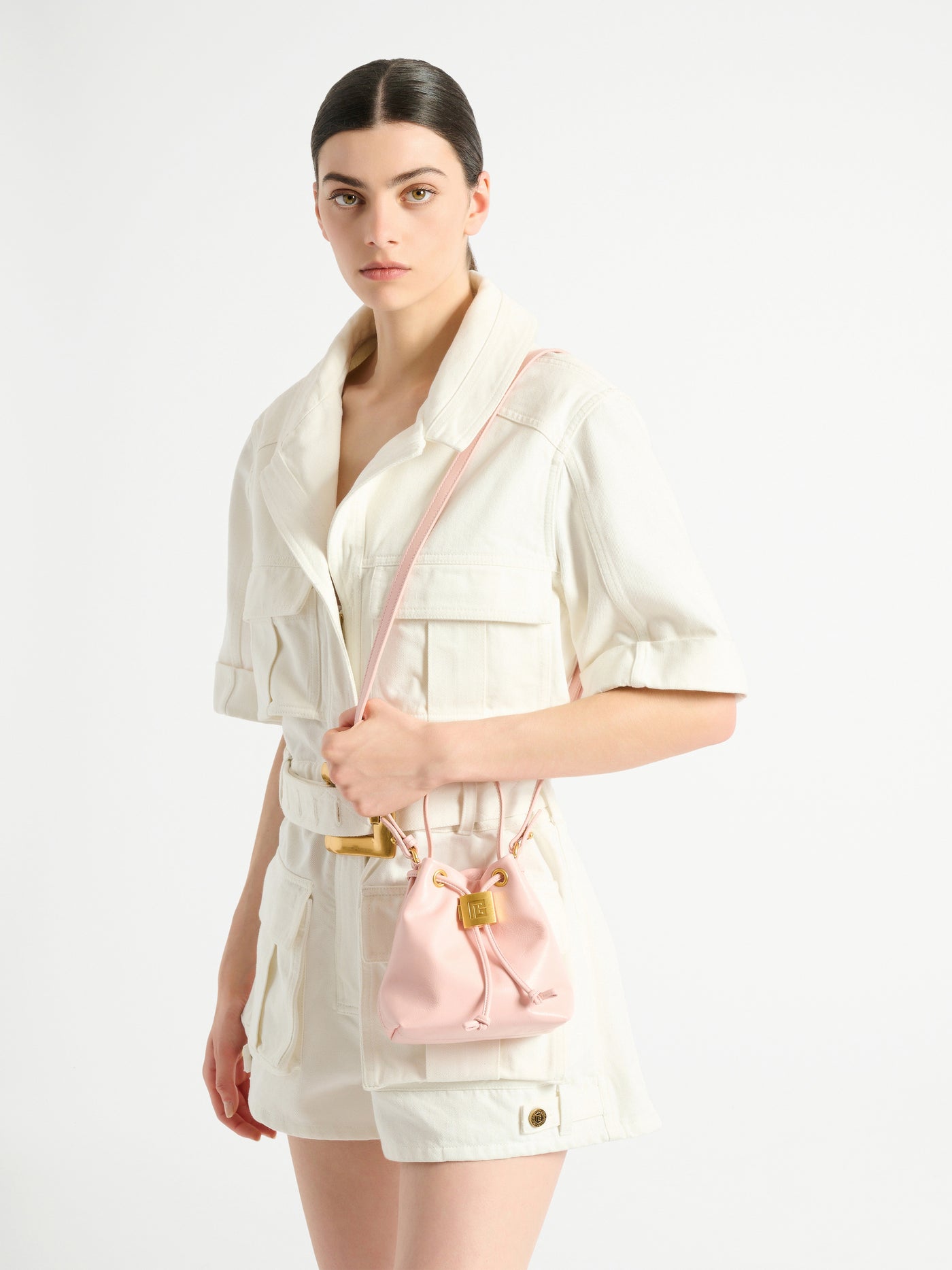 Sac Mini Pulse Bucket en cuir lisse