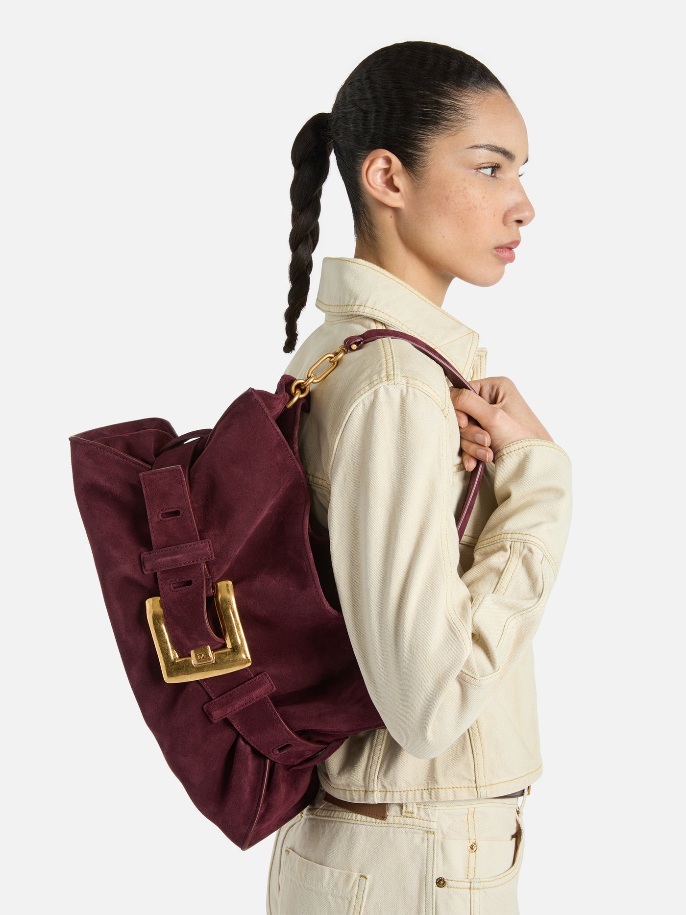 Mittelgroße Anthem Tasche aus Wildleder