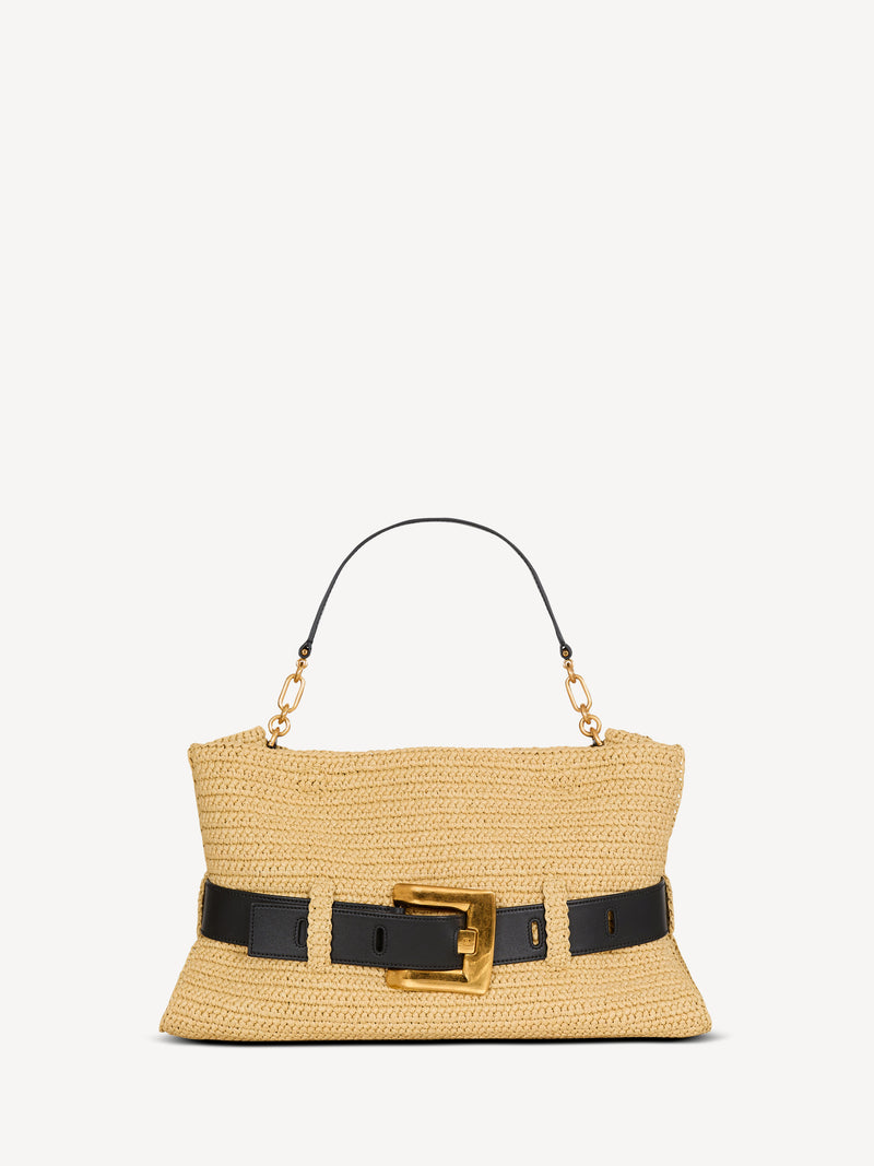 Medium Anthem bag in smooth leather and crochet