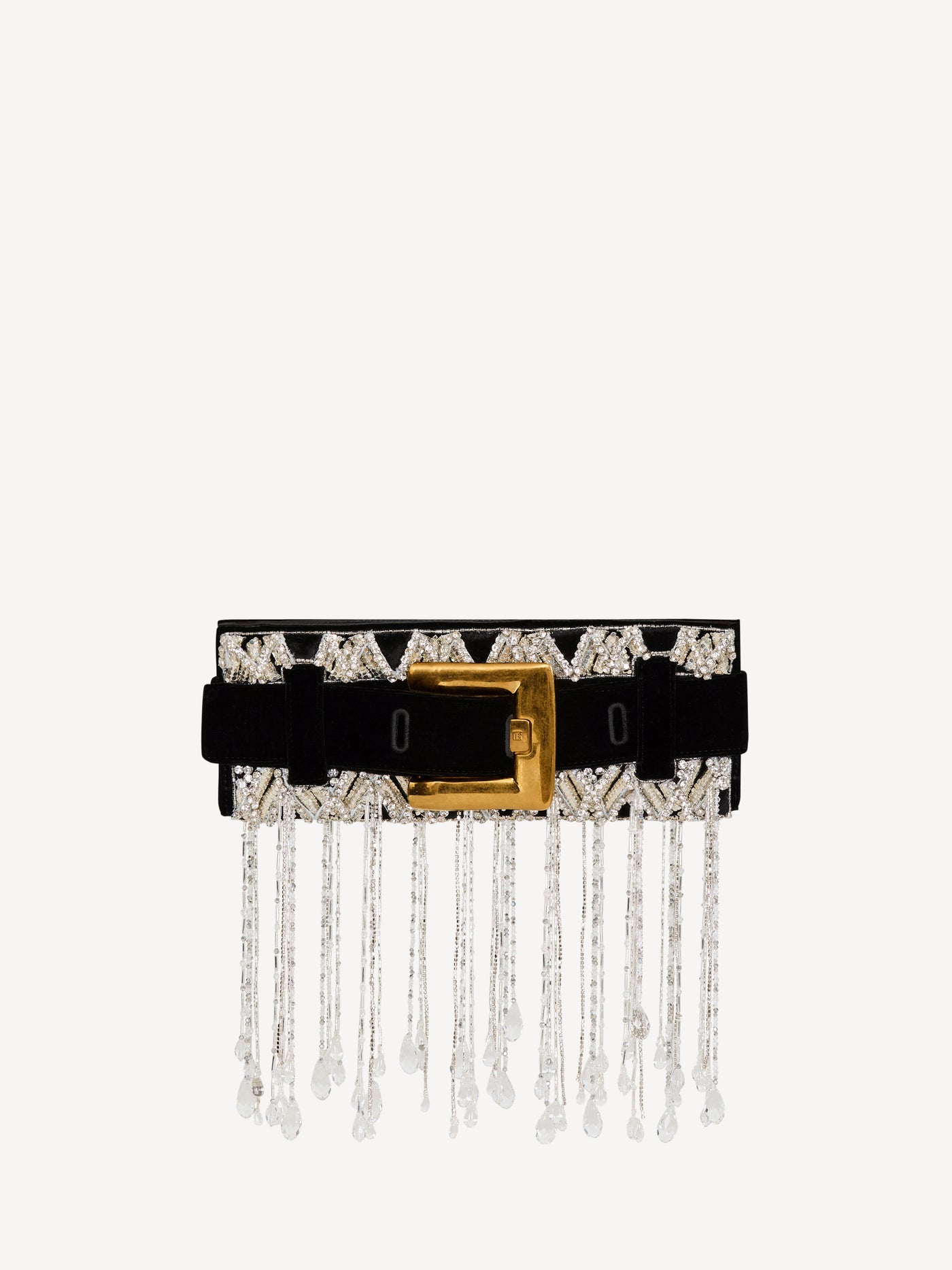 Pochette Anthem en velours brodé