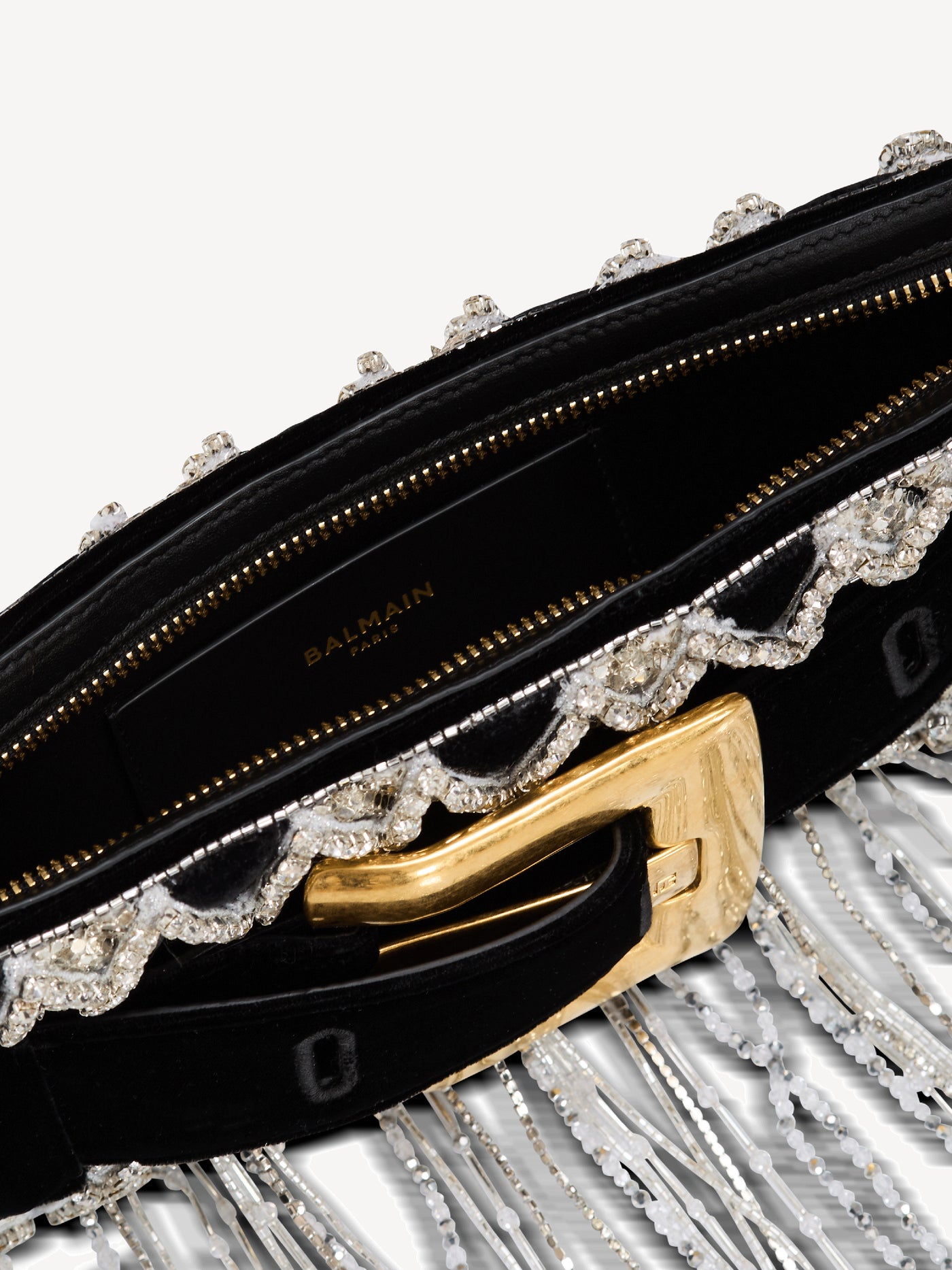 Pochette Anthem en velours brodé