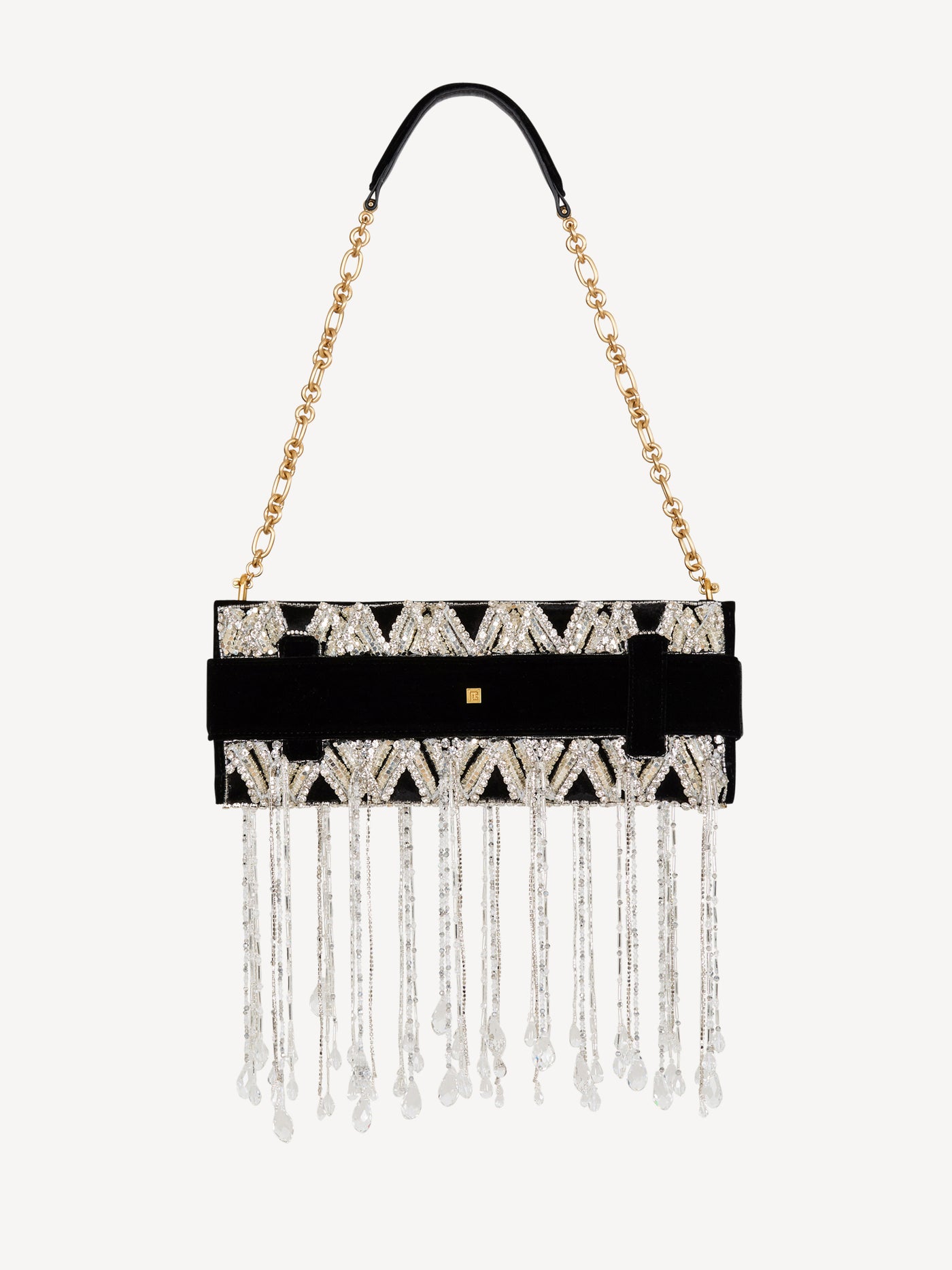 Pochette Anthem en velours brodé
