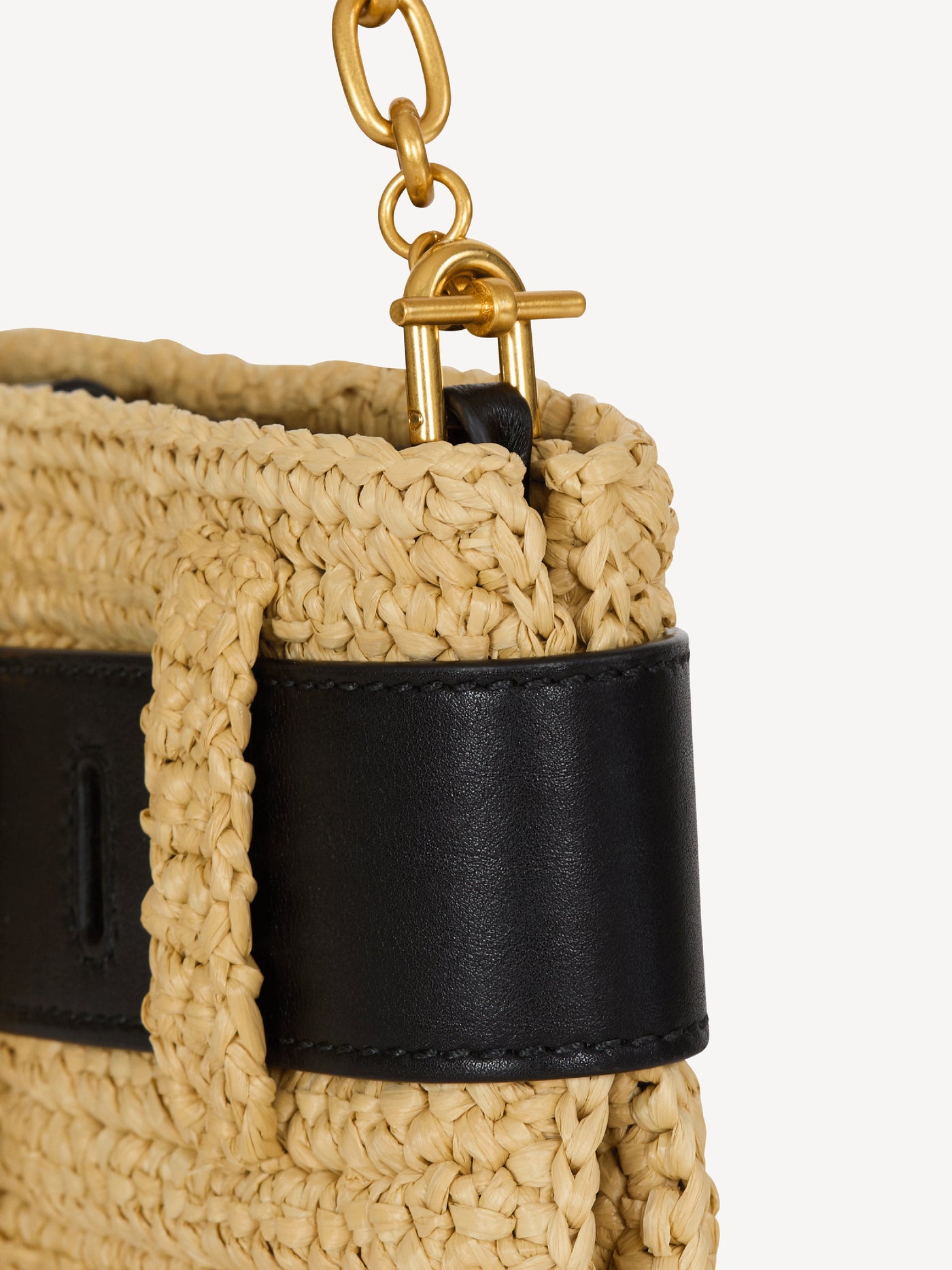 Pochette Anthem en crochet et cuir lisse