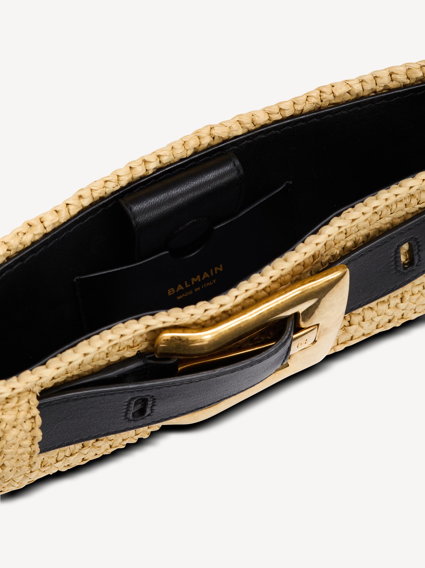 Pochette Anthem en crochet et cuir lisse