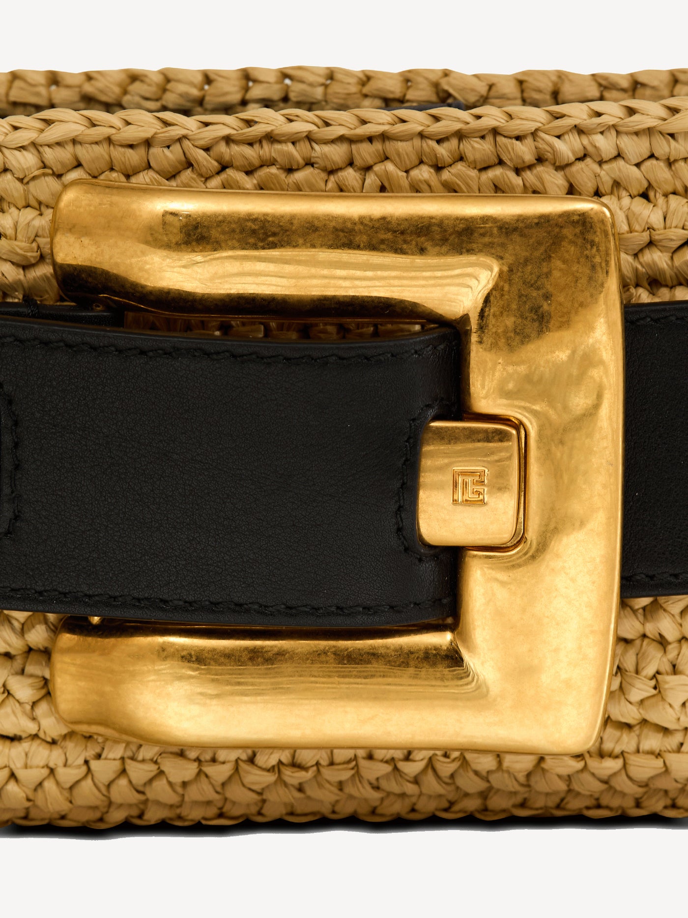 Pochette Anthem en crochet et cuir lisse