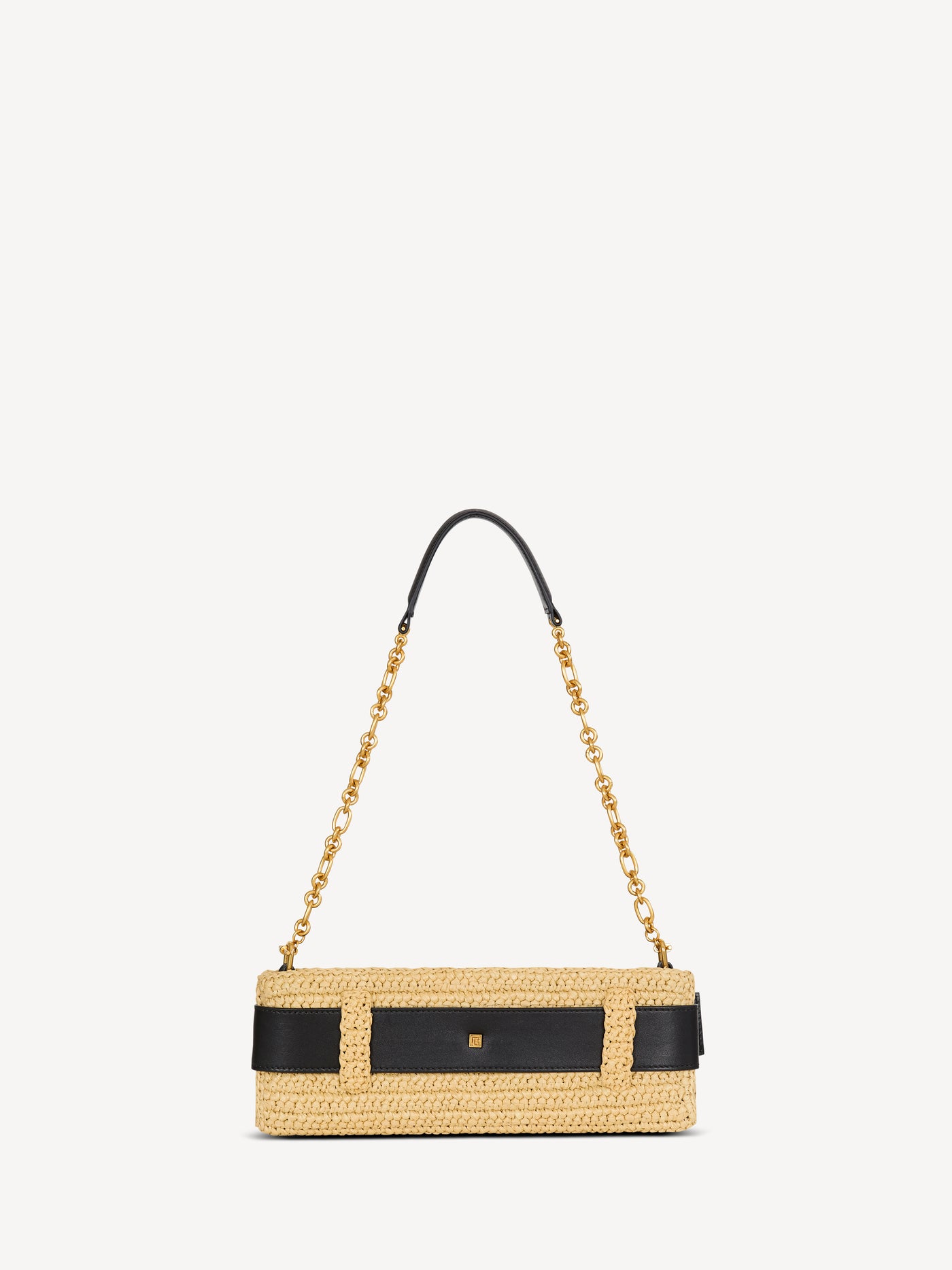 Pochette Anthem en crochet et cuir lisse