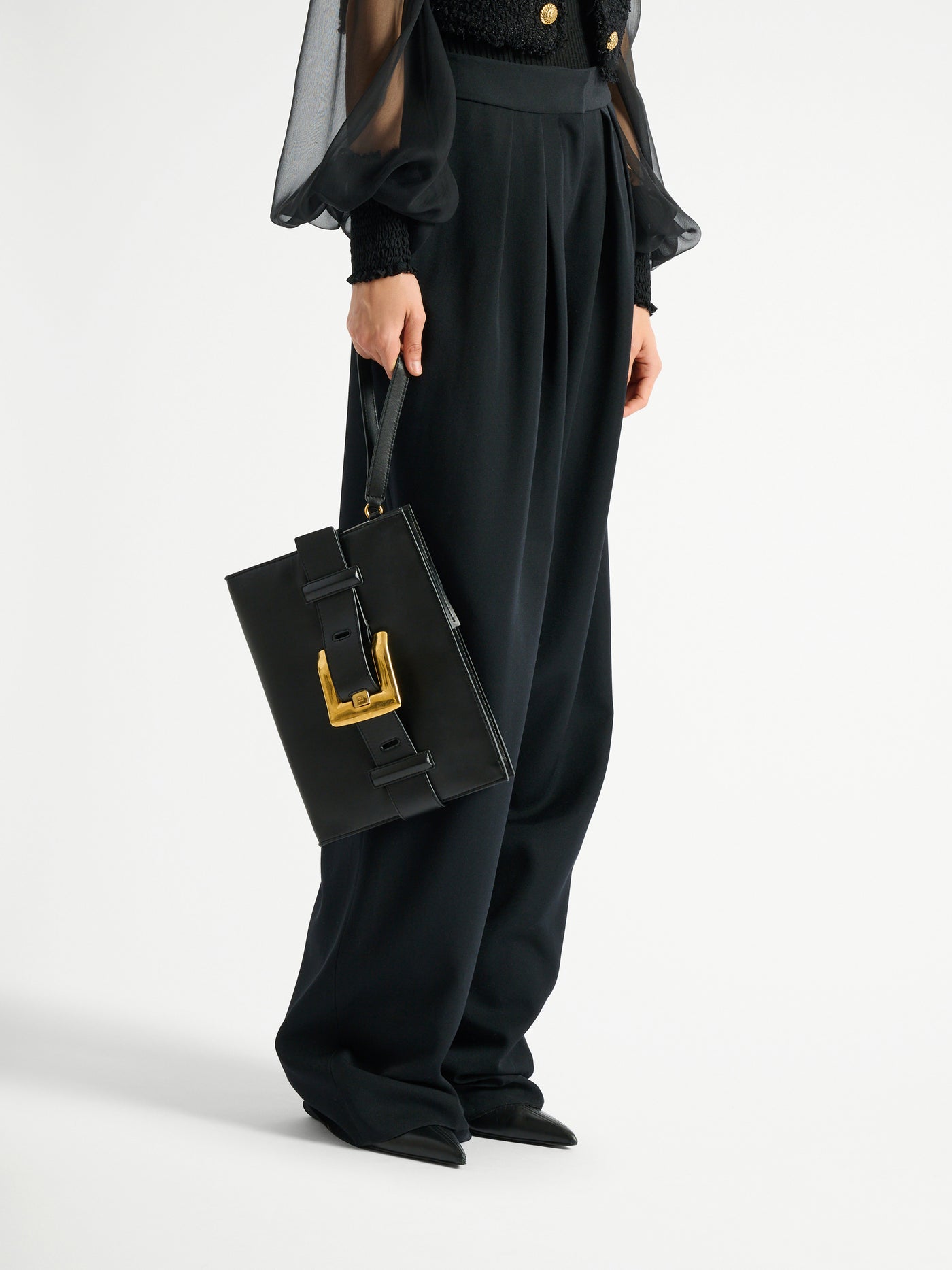 Pochette Anthem en cuir lisse