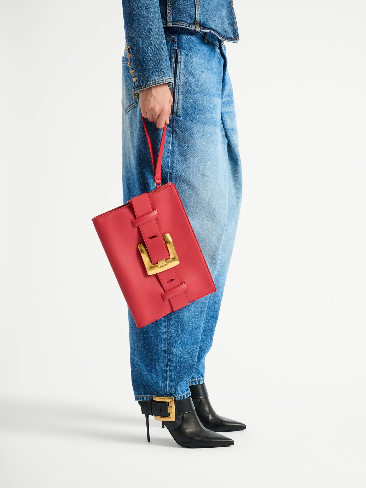 Pochette Anthem in pelle liscia